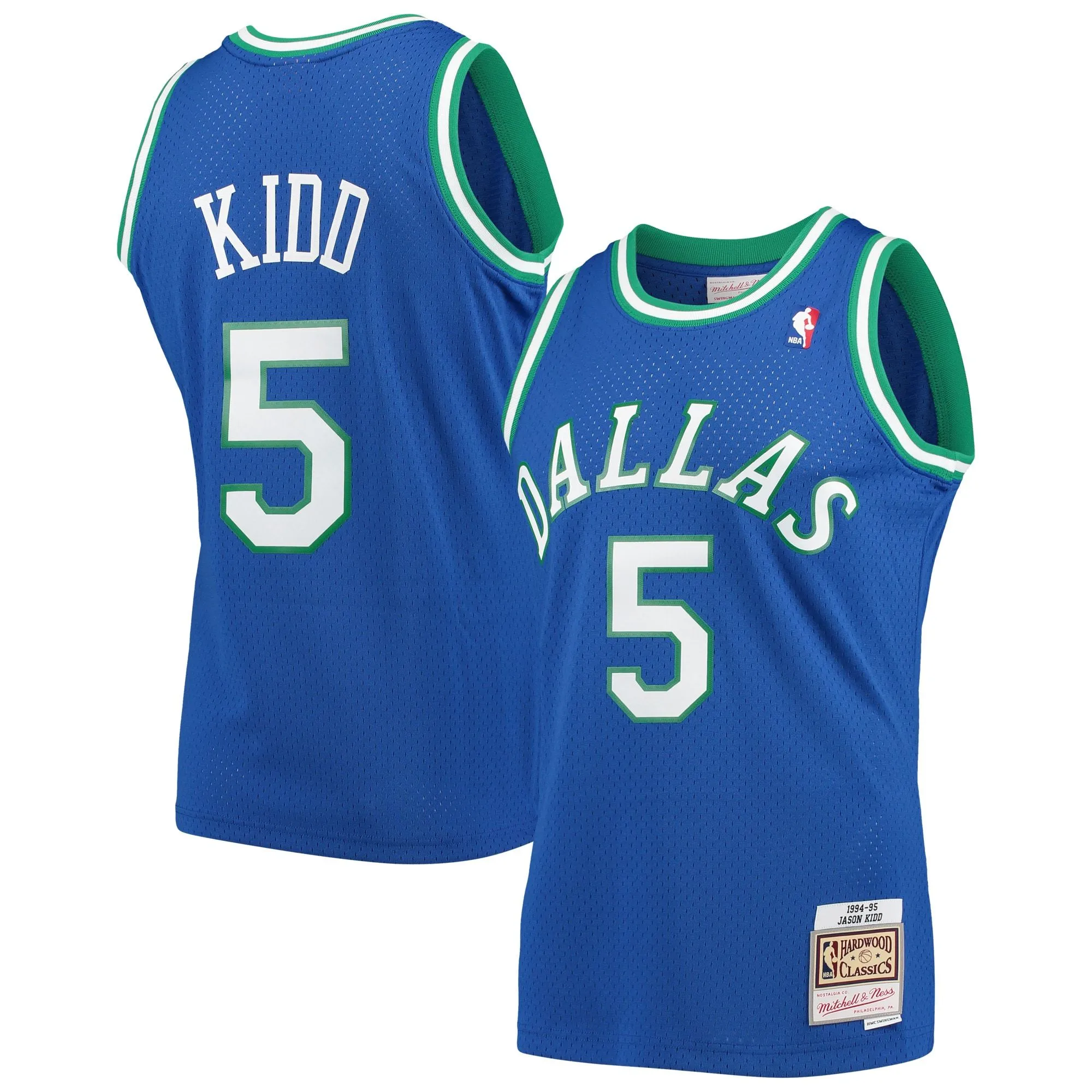 Jason Kidd Dallas Mavericks Mitchell & Ness 1994/95 Hardwood Classics Swingman Jersey - Blue