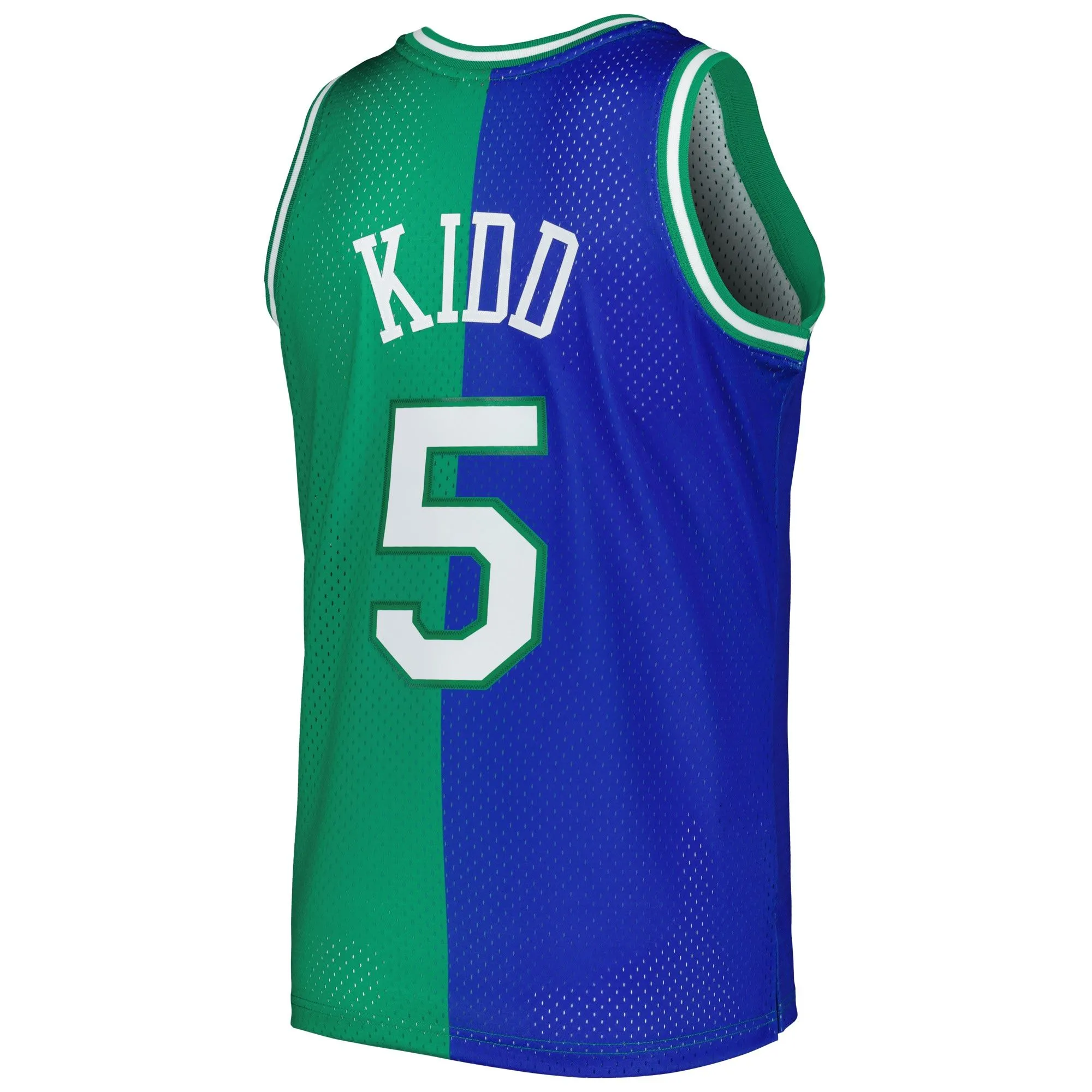 Jason Kidd Dallas Mavericks Mitchell & Ness Hardwood Classics 1994/95 Split Swingman Jersey - Blue/Green