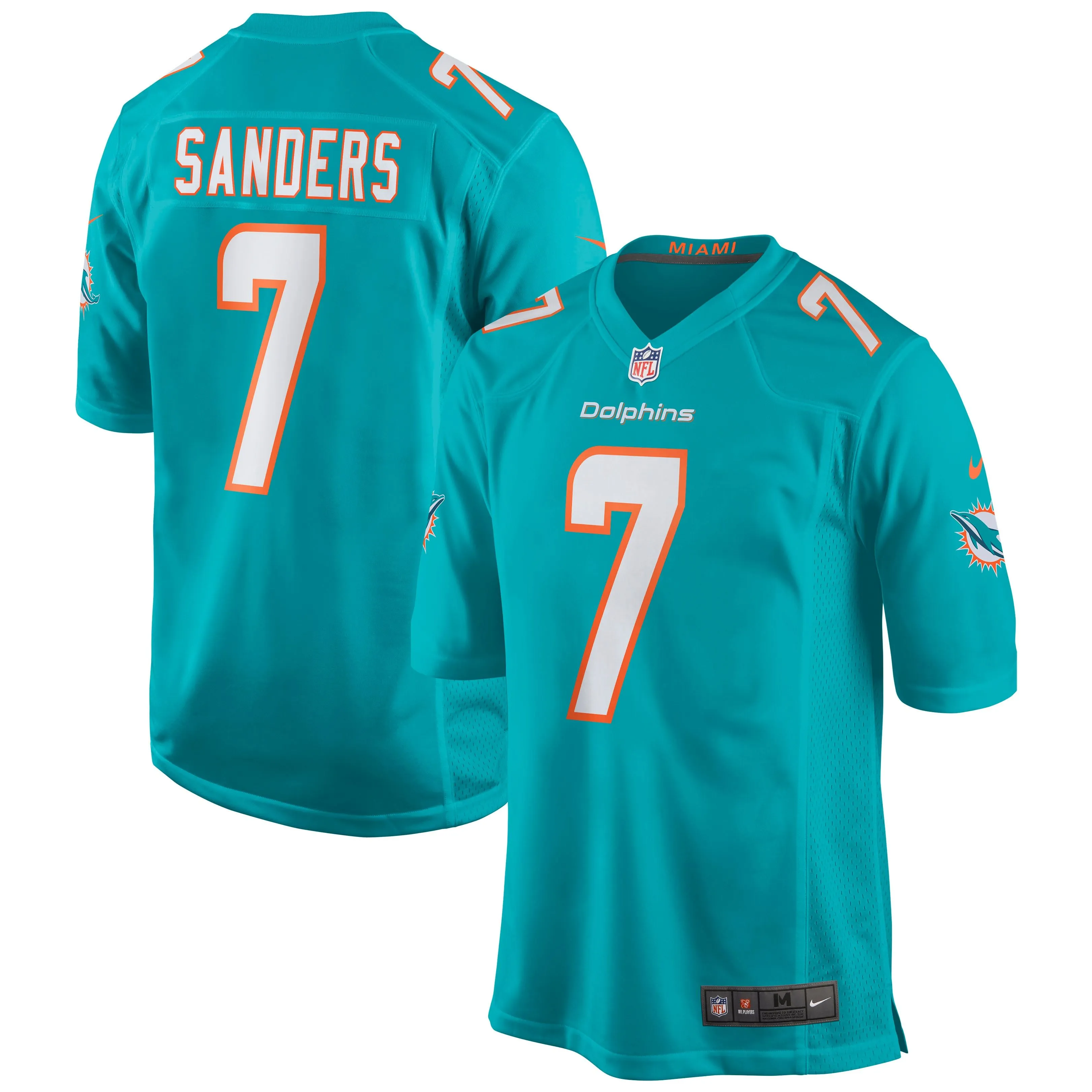 Jason Sanders Miami Dolphins  Game Jersey - Aqua