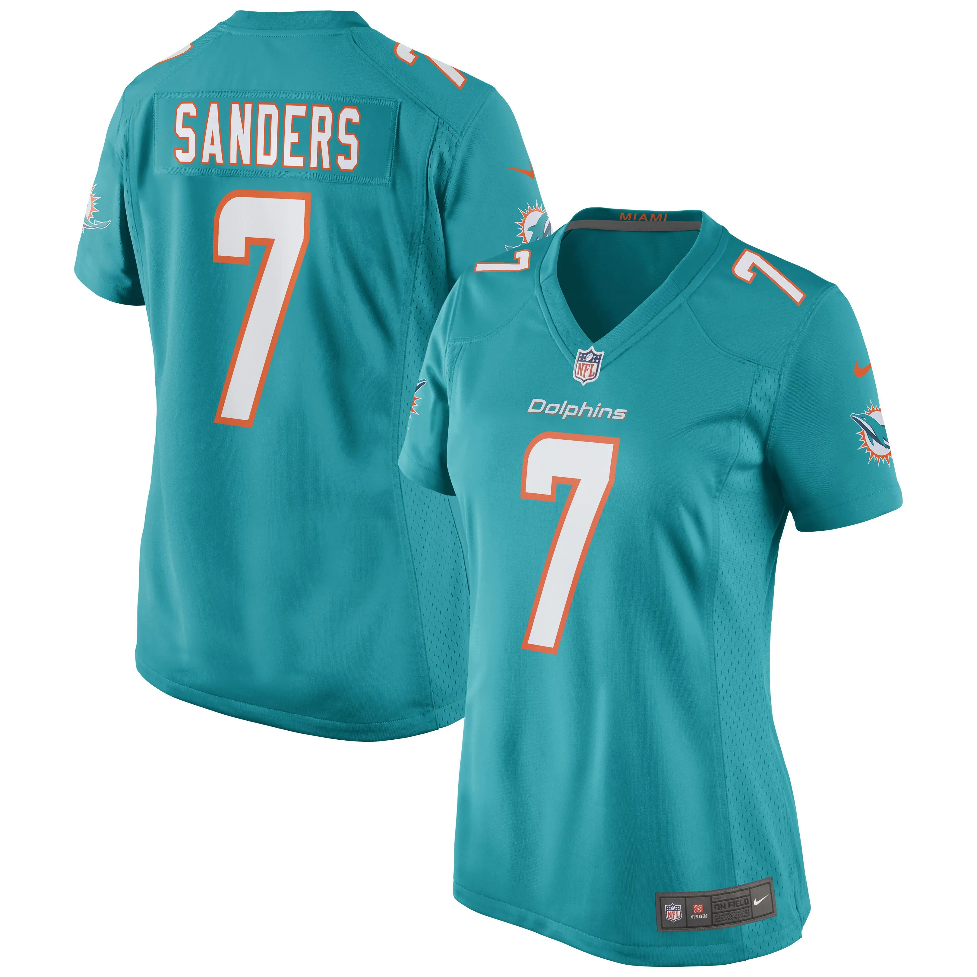 Jason Sanders Miami Dolphins  Women's Game Jersey - Aqua