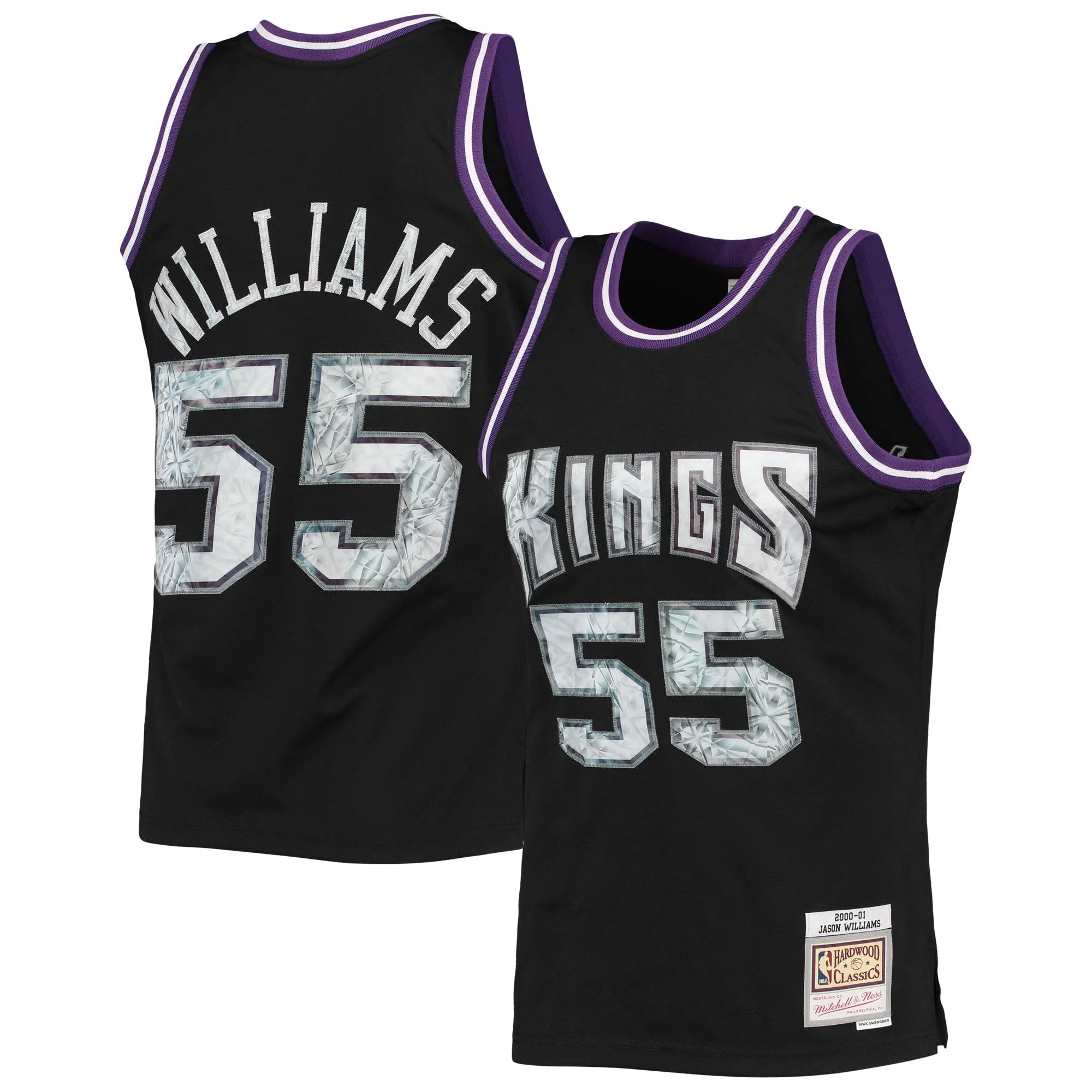 Jason Williams Sacramento Kings Mitchell & Ness 2000/01 Hardwood Classics NBA 75th Anniversary Diamond Swingman Jersey - Black