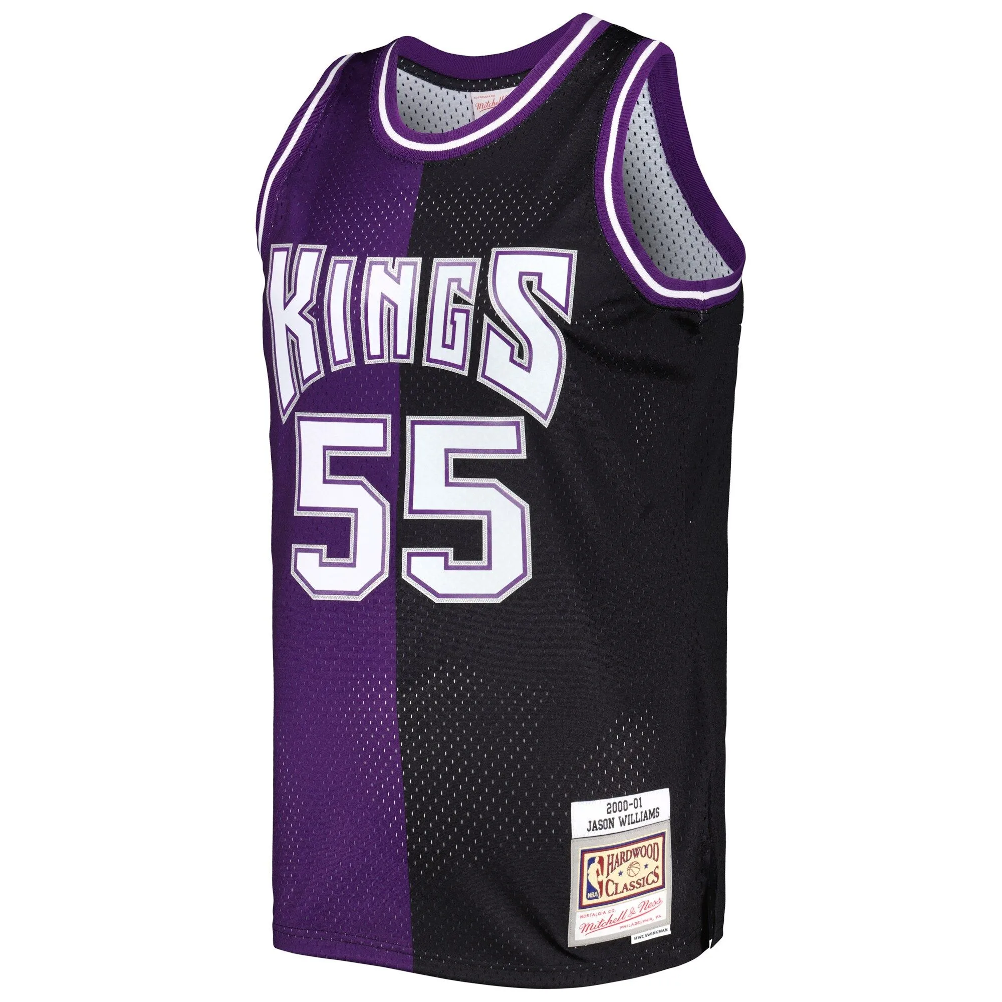 Jason Williams Sacramento Kings Mitchell & Ness Hardwood Classics 2000/01 Split Swingman Jersey - Purple/Black