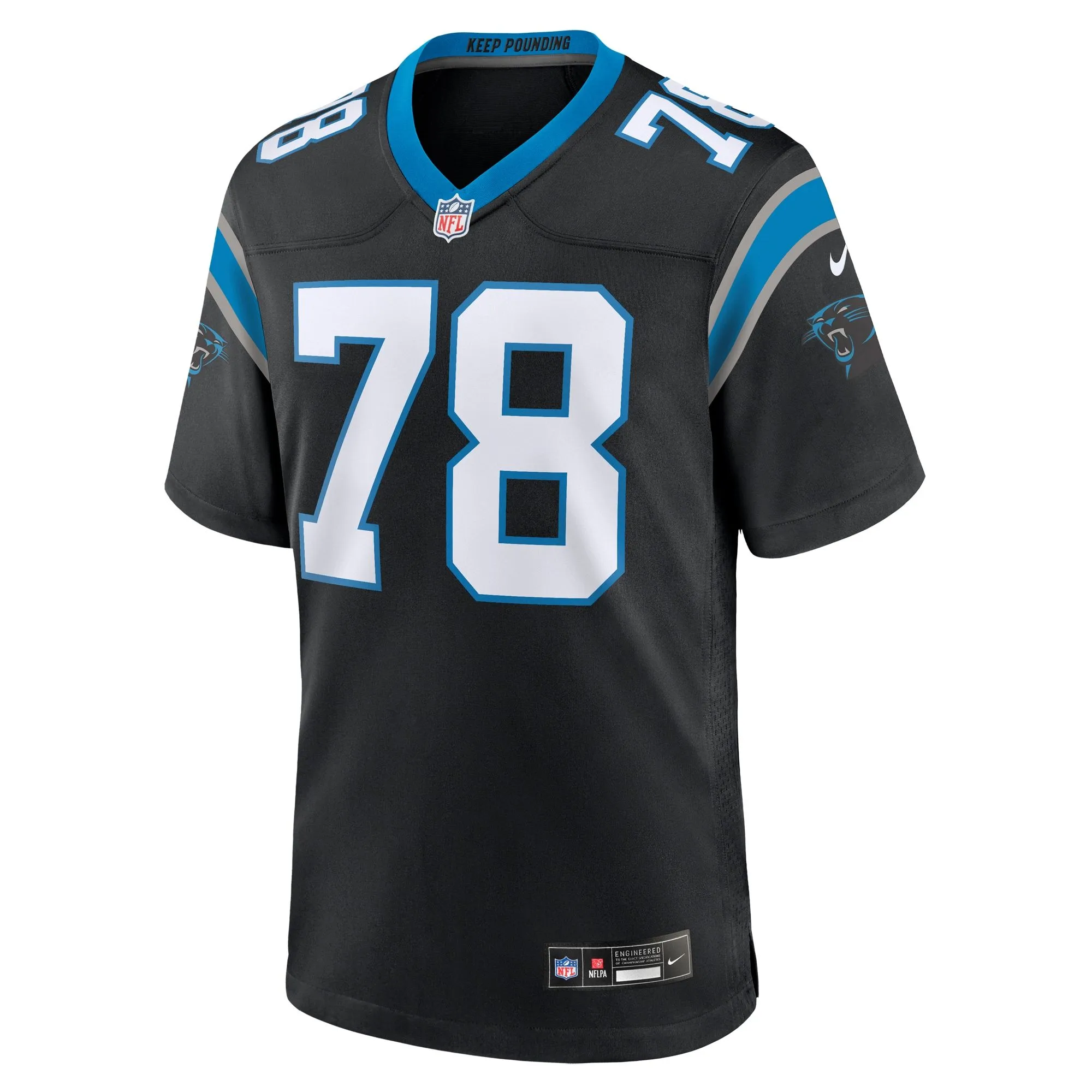 Jayden Peevy Carolina Panthers   Game Jersey -  Black