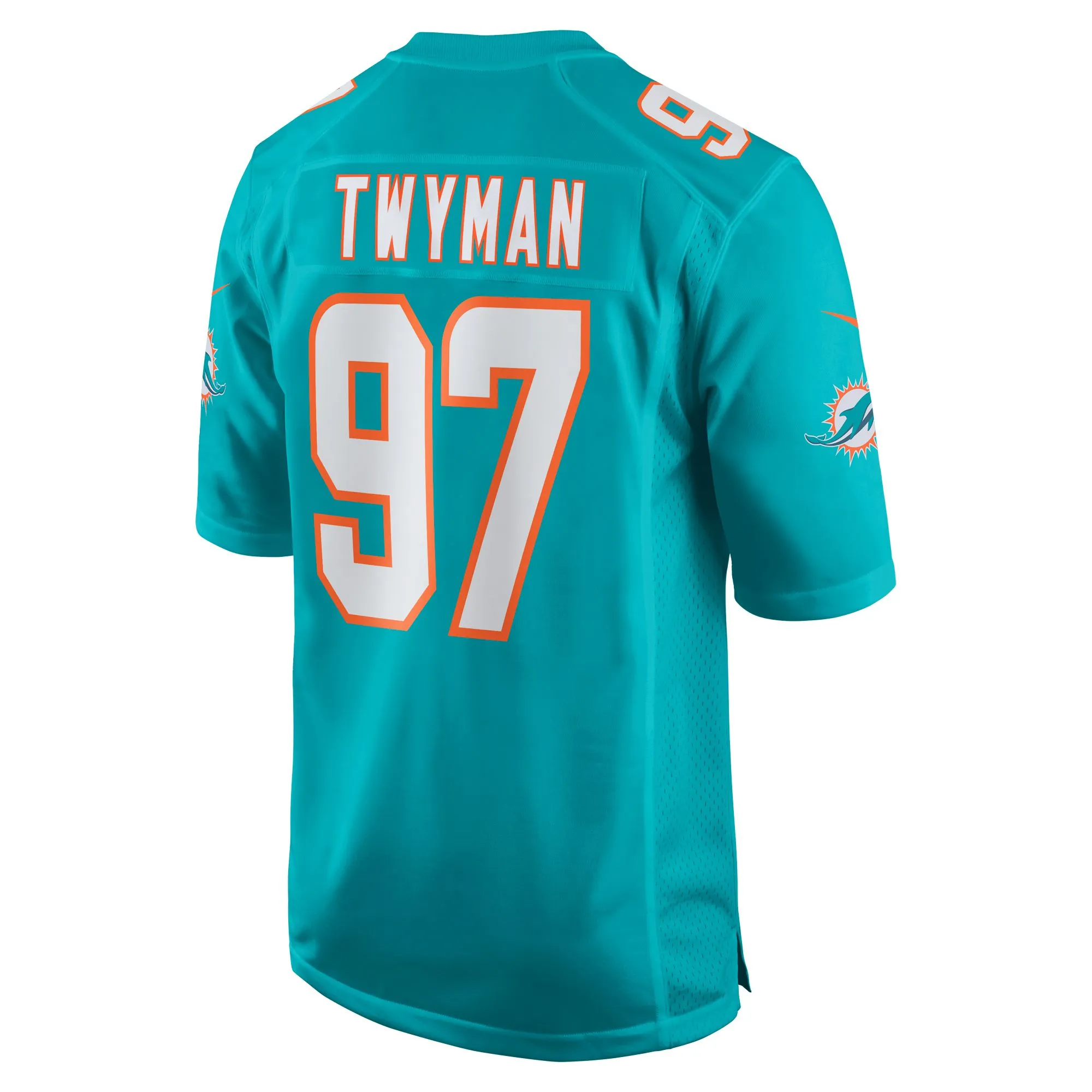 Jaylen Twyman Miami Dolphins  Home Game Player Jersey - Aqua