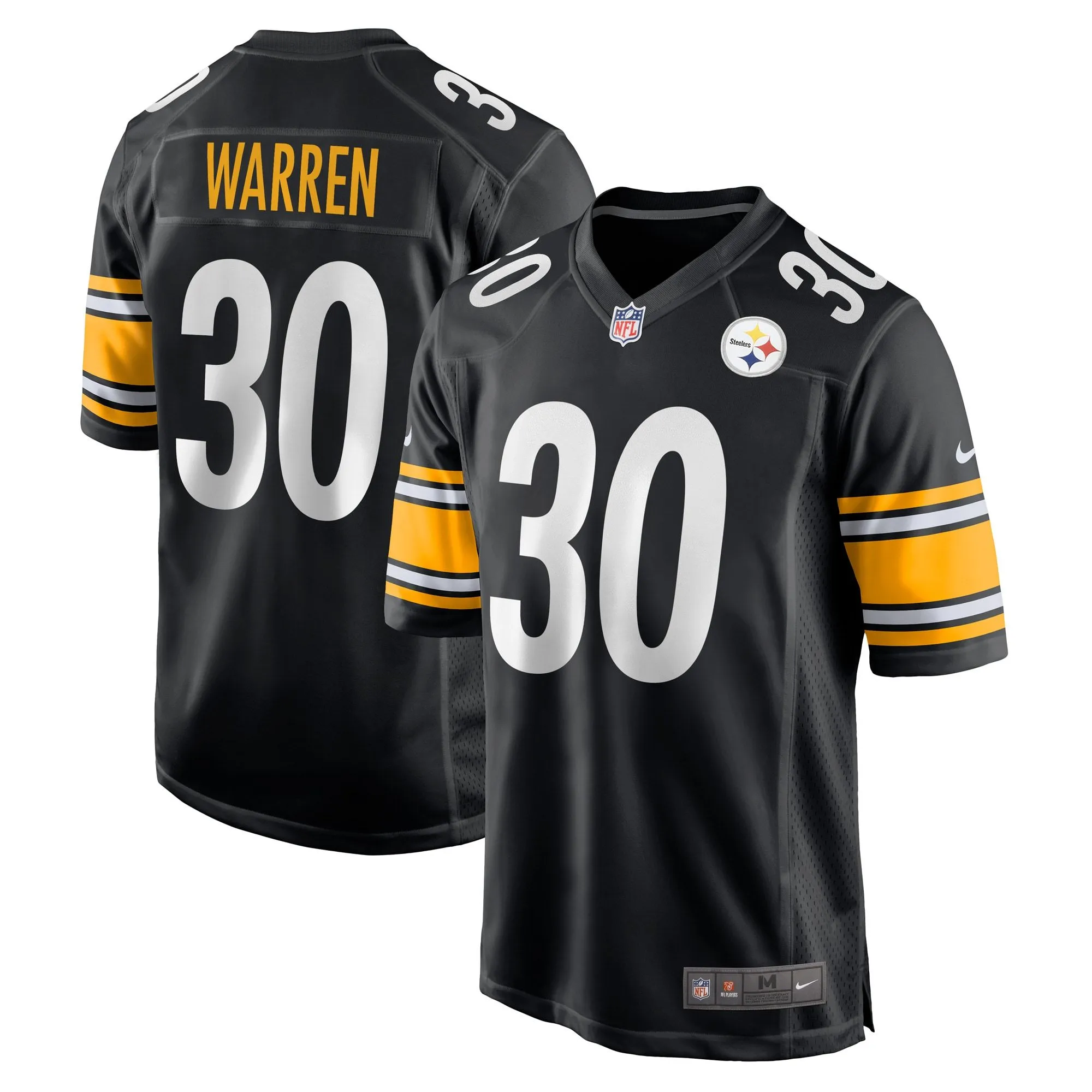 Jaylen Warren Pittsburgh Steelers  Game Player Jersey - Black