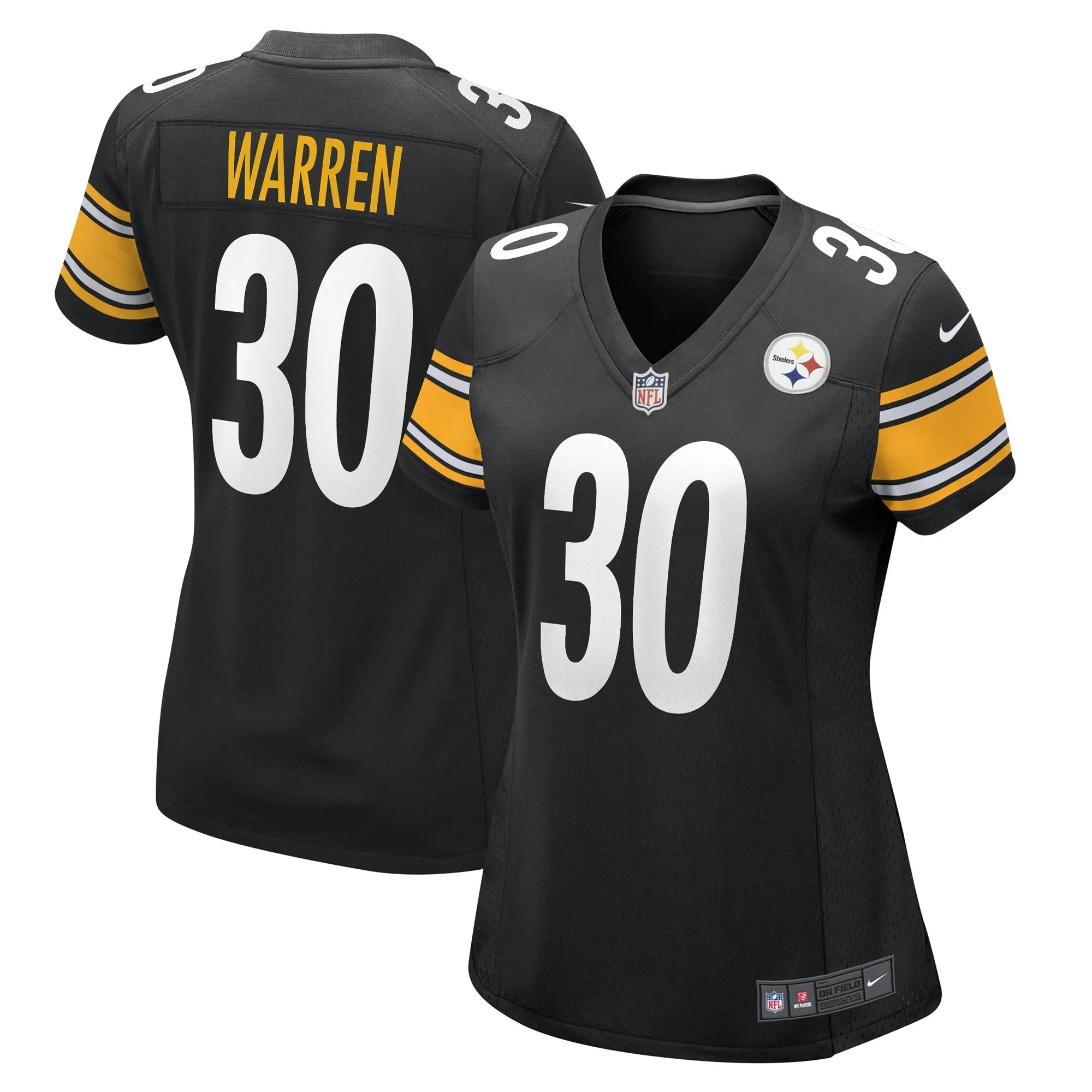 Jaylen Warren Pittsburgh Steelers  Women's Game Player Jersey - Black