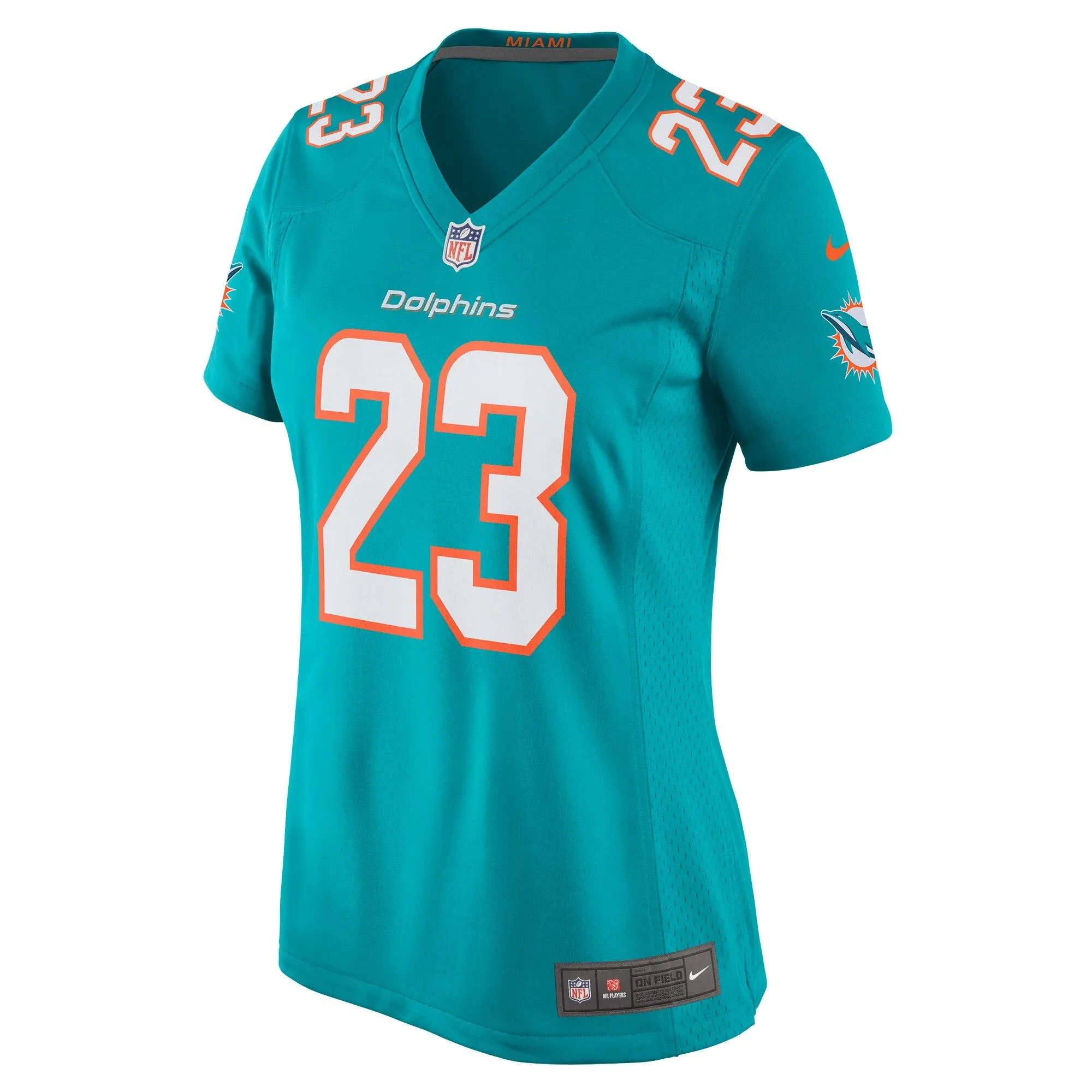 Jeff Wilson Jr. Miami Dolphins  Women's Game Player Jersey - Aqua