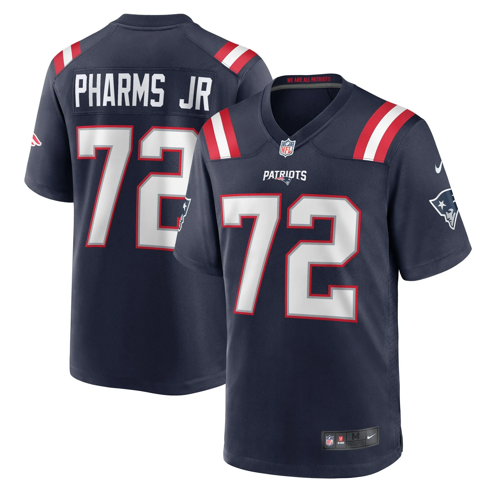 Jeremiah Pharms Jr. New England Patriots  Game Player Jersey - Navy