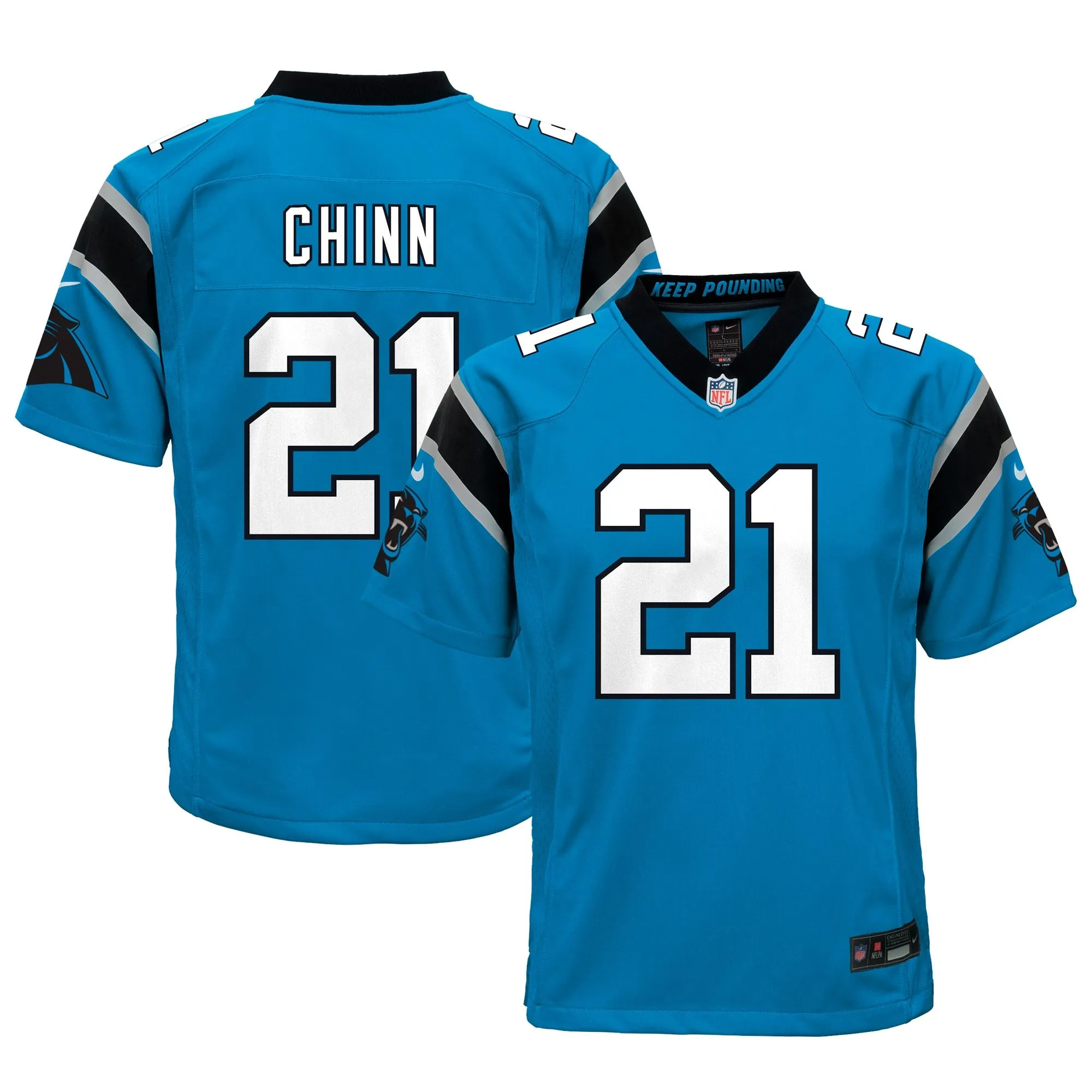 Jeremy Chinn Carolina Panthers  Youth Game Jersey - Blue