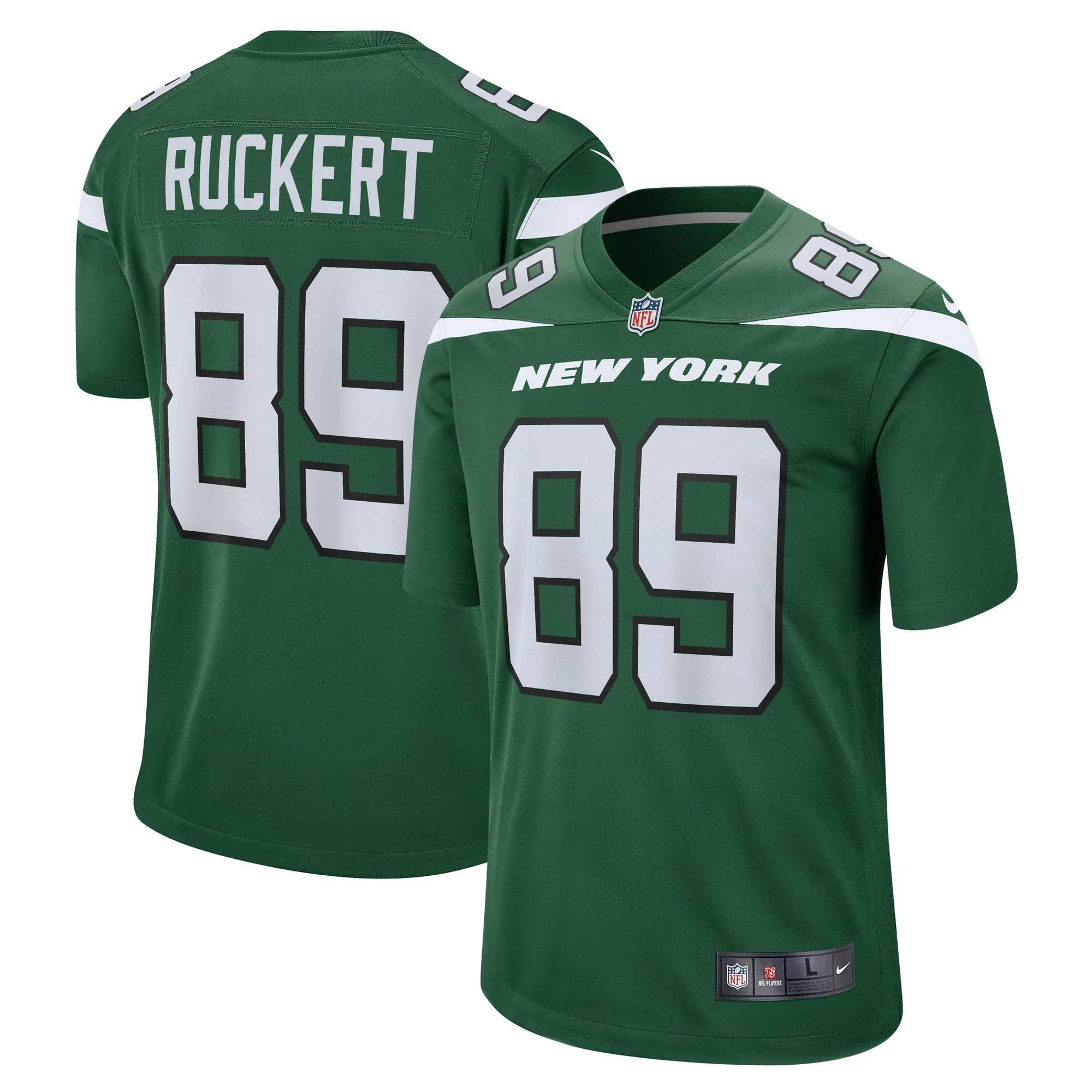 Jeremy Ruckert New York Jets  Game Player Jersey - Gotham Green