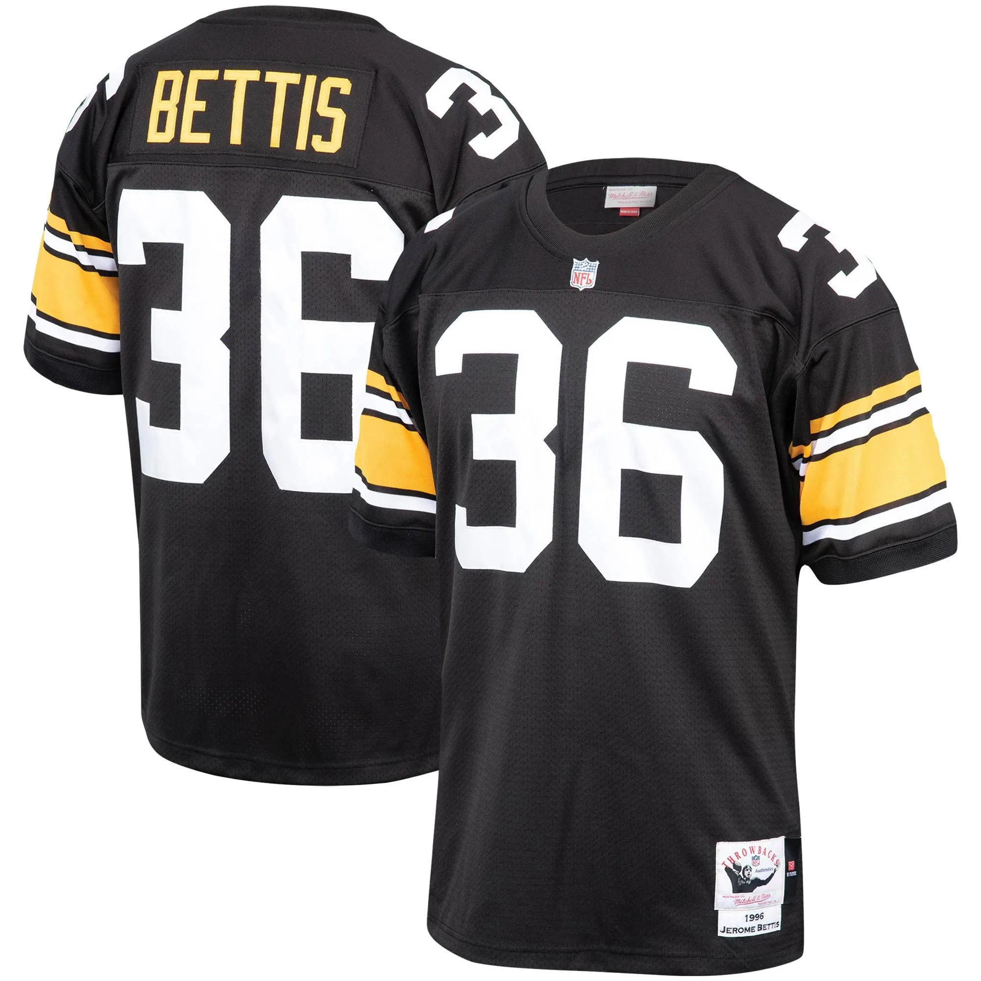 Jerome Bettis Pittsburgh Steelers 1996 Mitchell & Ness  Throwback Retired Player Jersey - Black