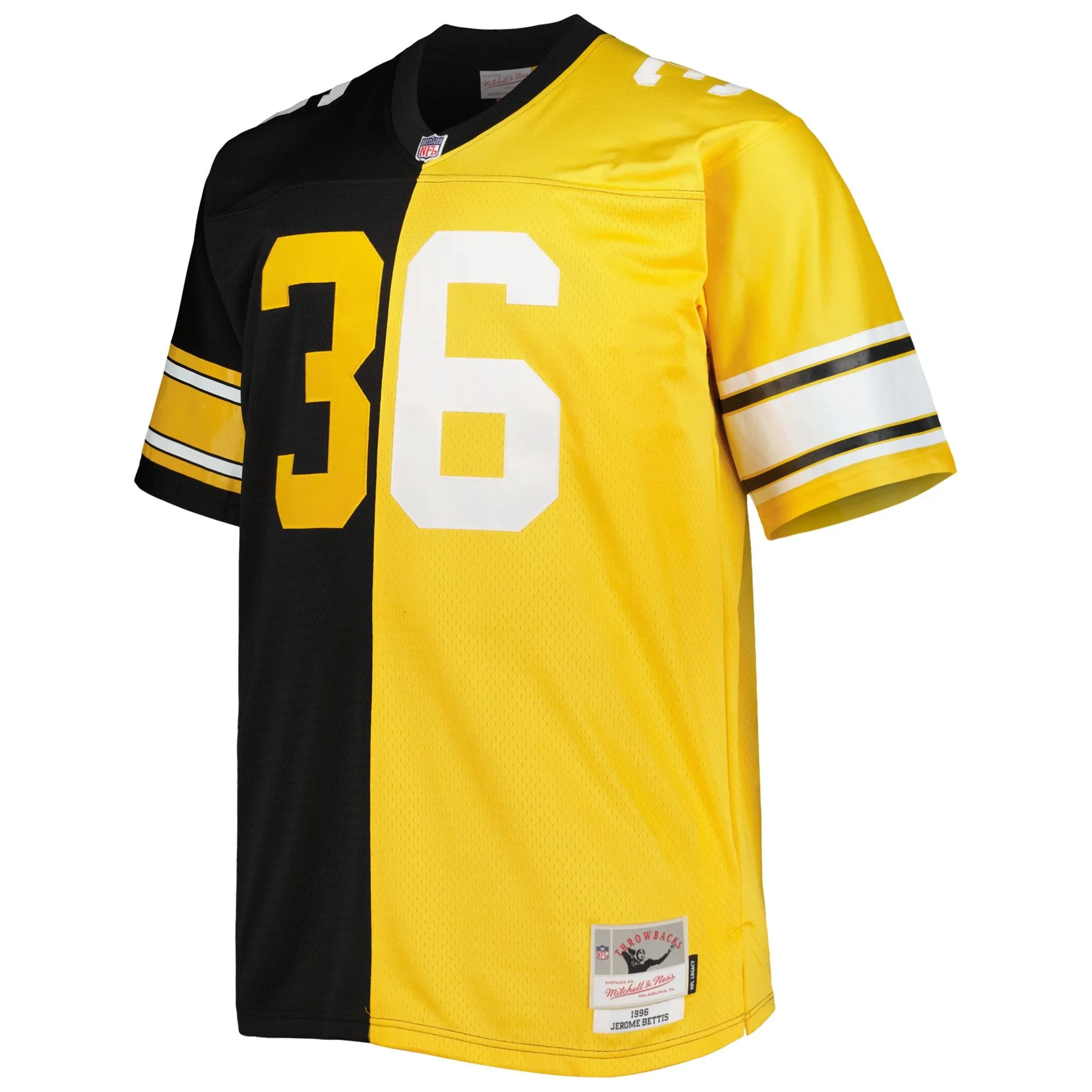 Jerome Bettis Pittsburgh Steelers Mitchell & Ness Big & Tall Split Legacy Retired Player Replica Jersey - Black/Gold