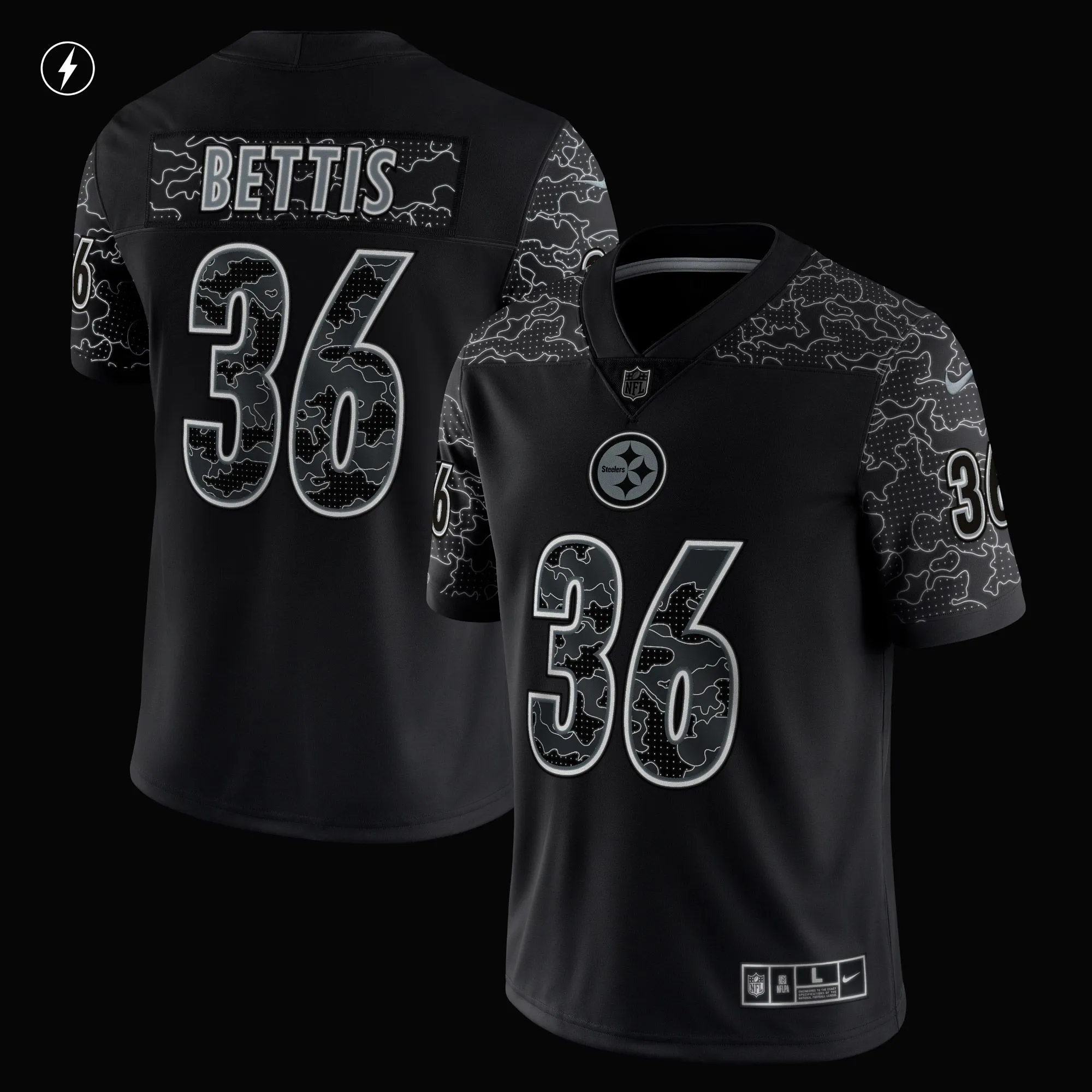 Jerome Bettis Pittsburgh Steelers  Retired Player RFLCTV Limited Jersey - Black