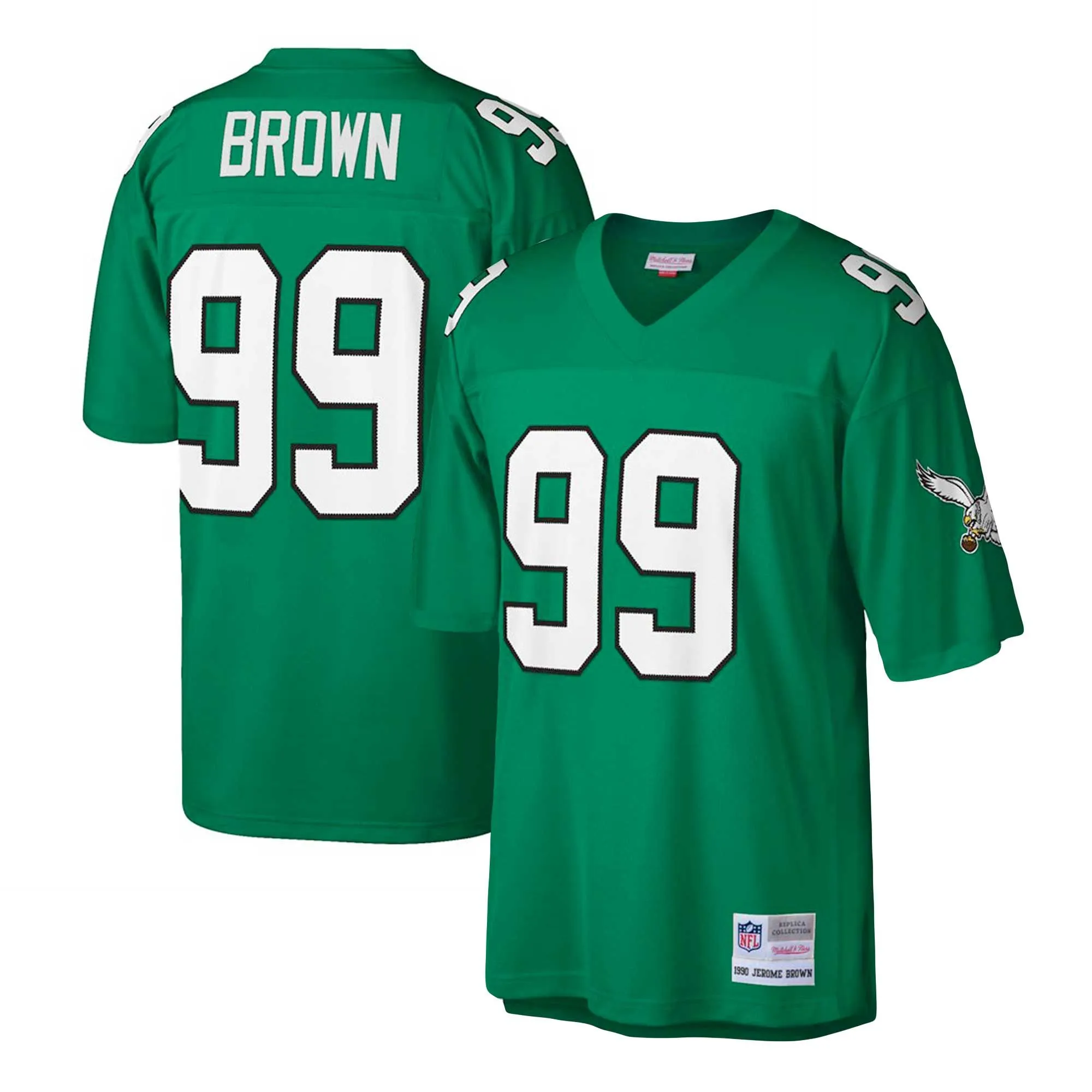 Jerome Brown Philadelphia Eagles Mitchell & Ness Big & Tall 1990 Retired Player Replica Jersey - Kelly Green