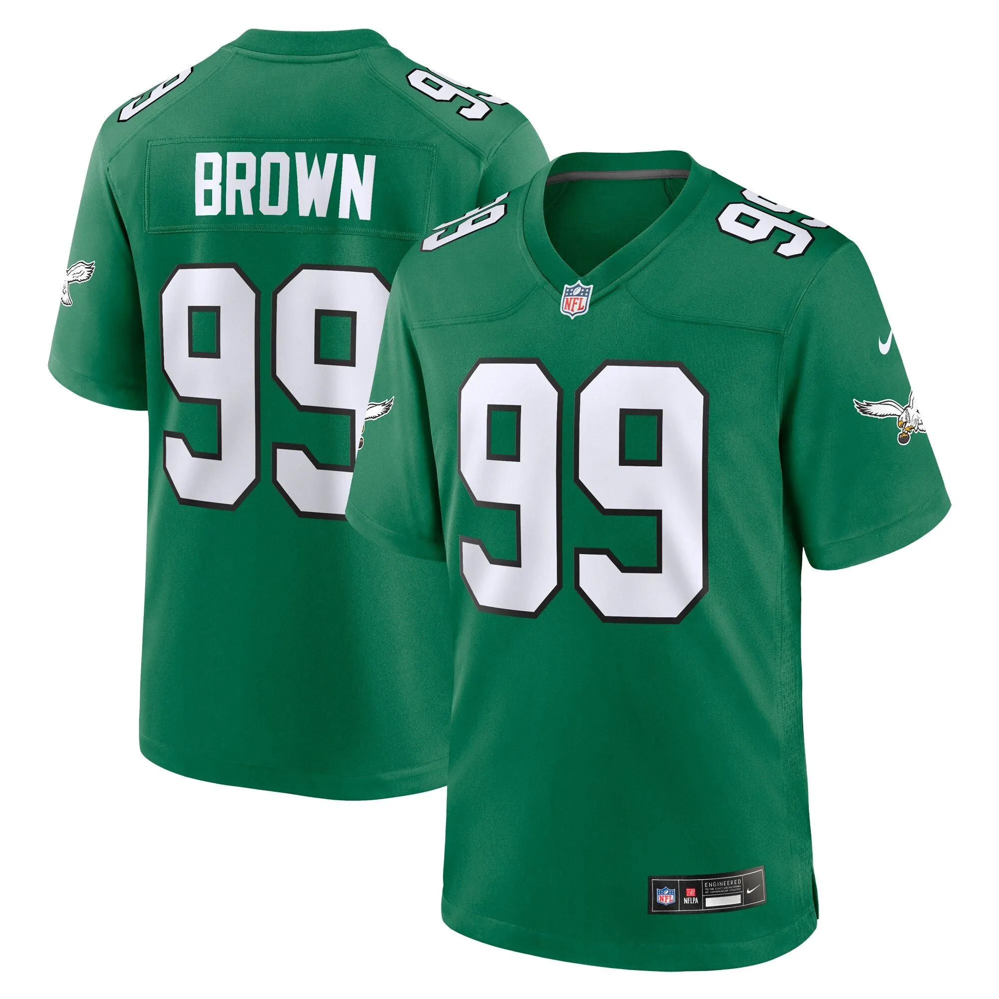 Jerome Brown Philadelphia Eagles  Alternate Game Jersey - Kelly Green