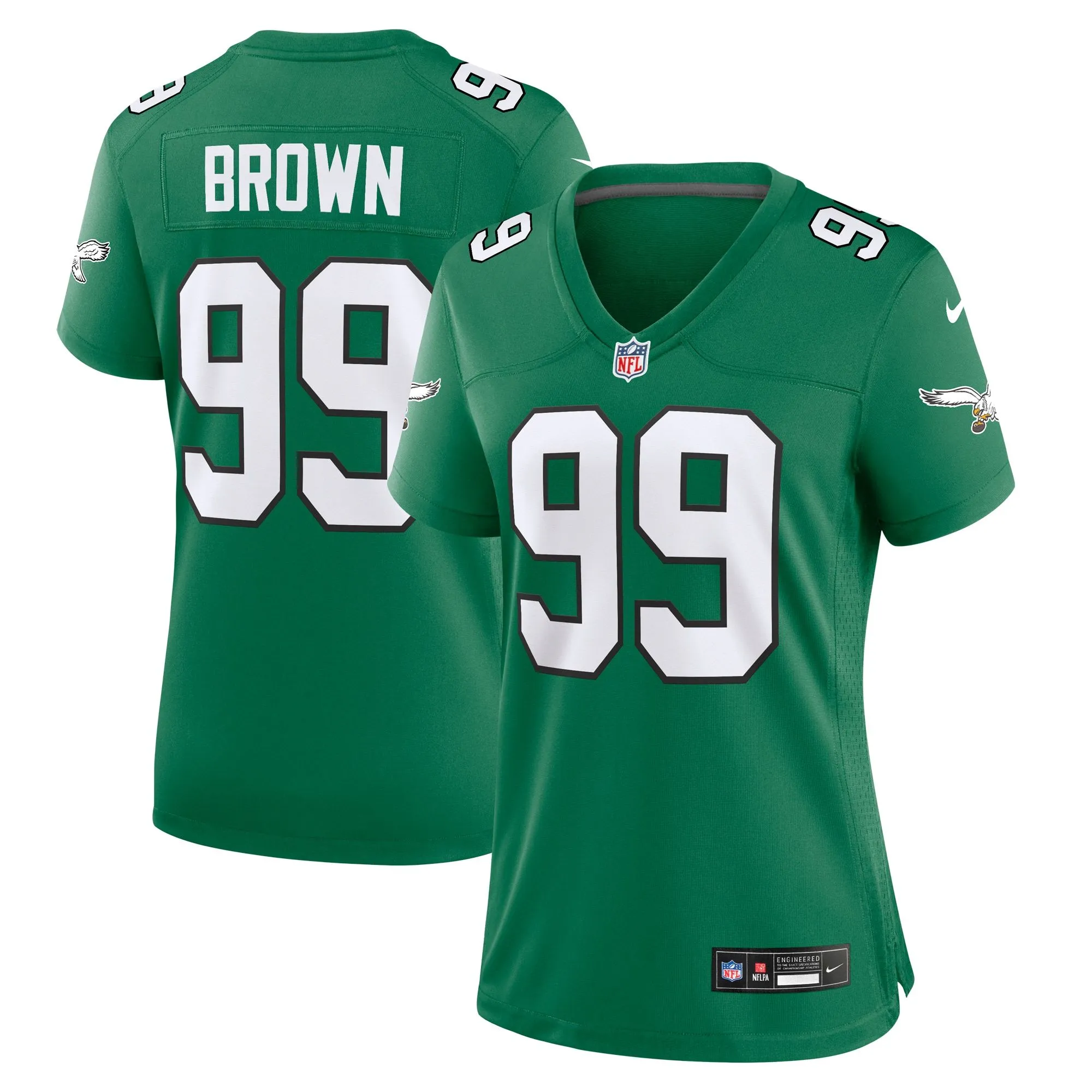 Jerome Brown Philadelphia Eagles  Women's Alternate Game Jersey - Kelly Green