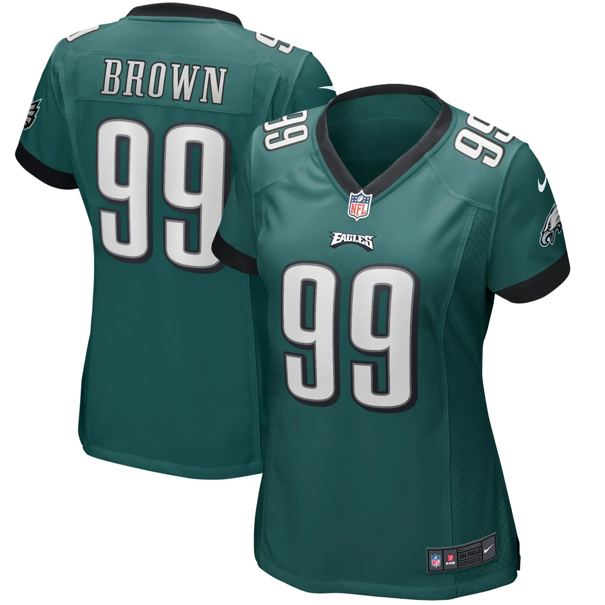 Jerome Brown Philadelphia Eagles  Women's Game Retired Player Jersey - Midnight Green