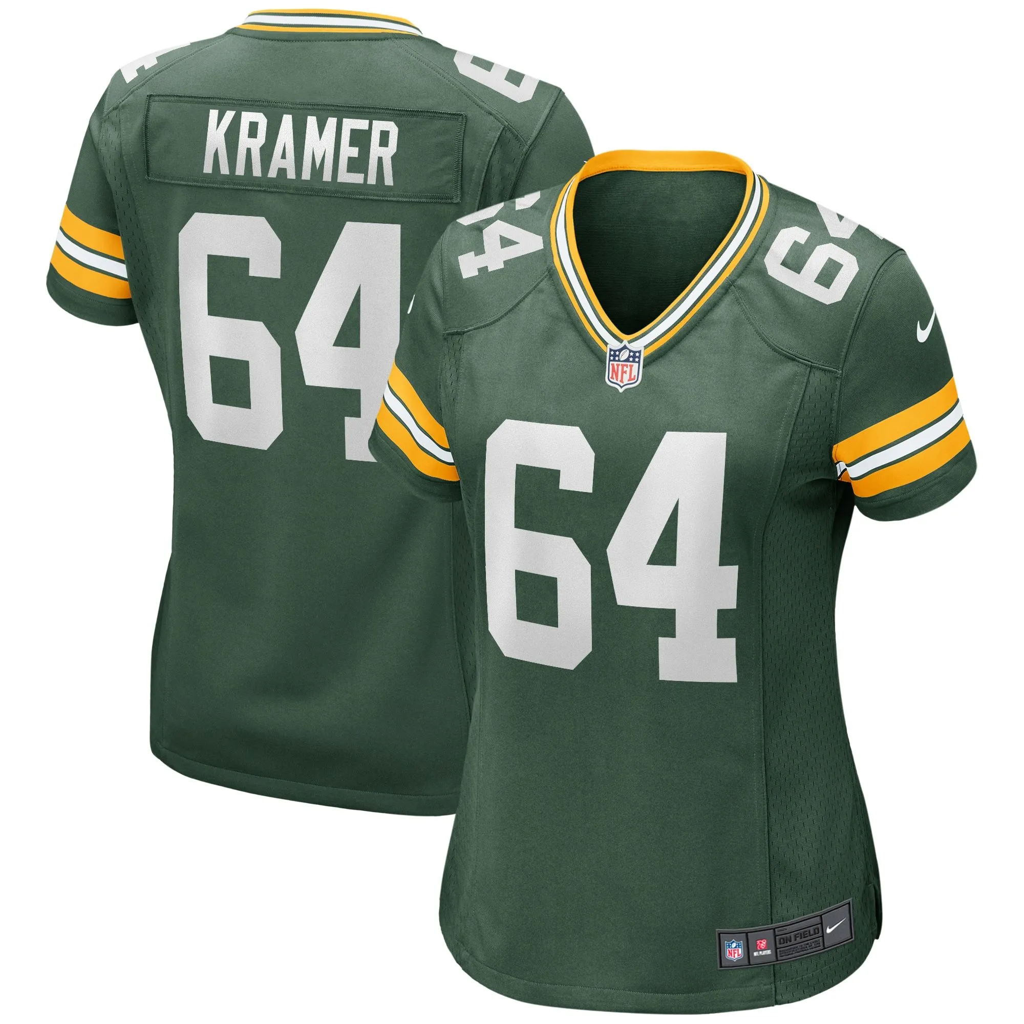 Jerry Kramer Green Bay Packers  Women's Game Retired Player Jersey - Green