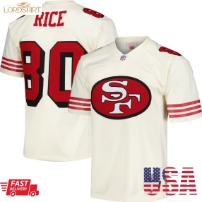 Jerry Rice San Francisco 49Ers Mitchell & Ness Chainstitch Legacy Jersey   Cream