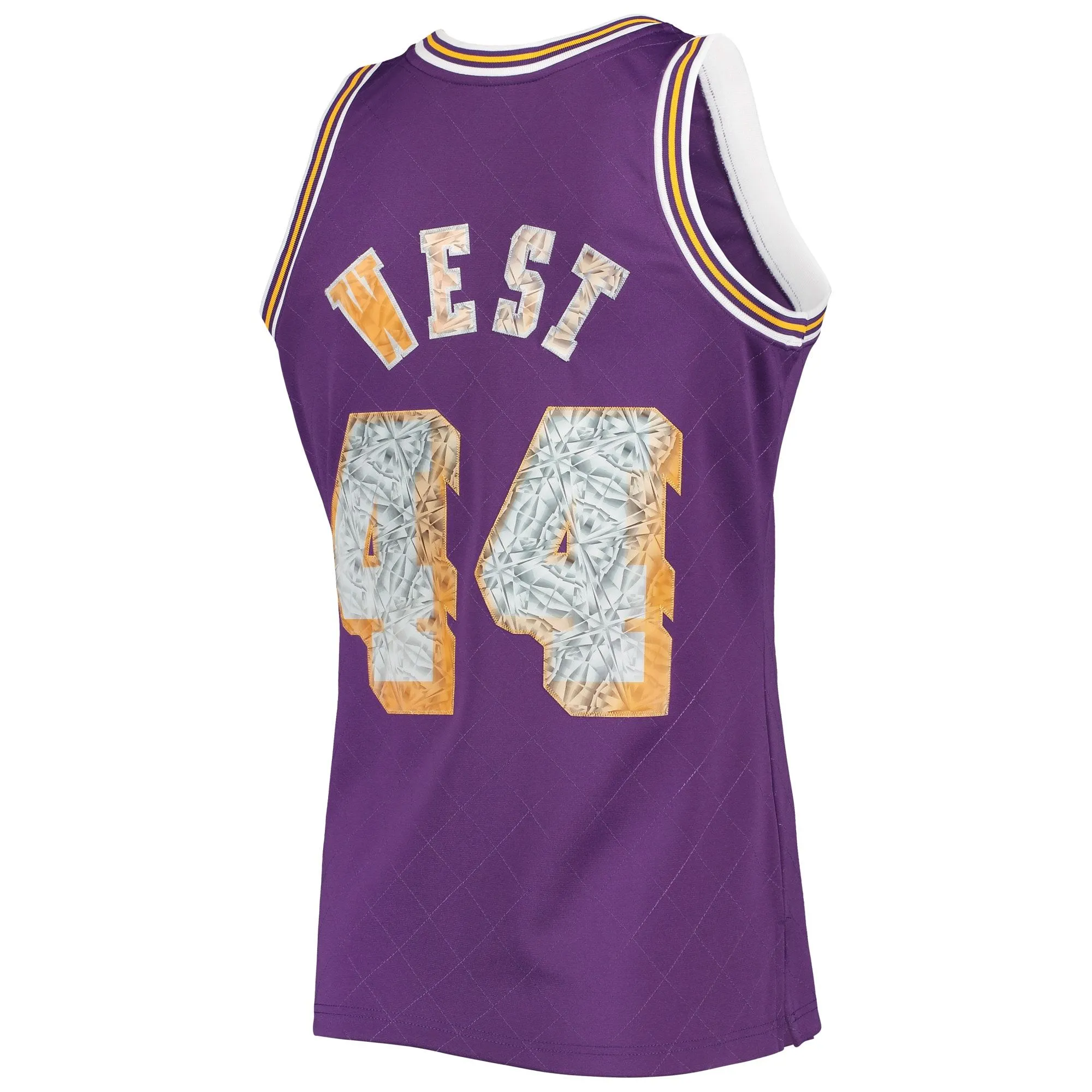 Jerry West Los Angeles Lakers Mitchell & Ness 1971/72 Hardwood Classics NBA 75th Anniversary Diamond Swingman Jersey - Purple