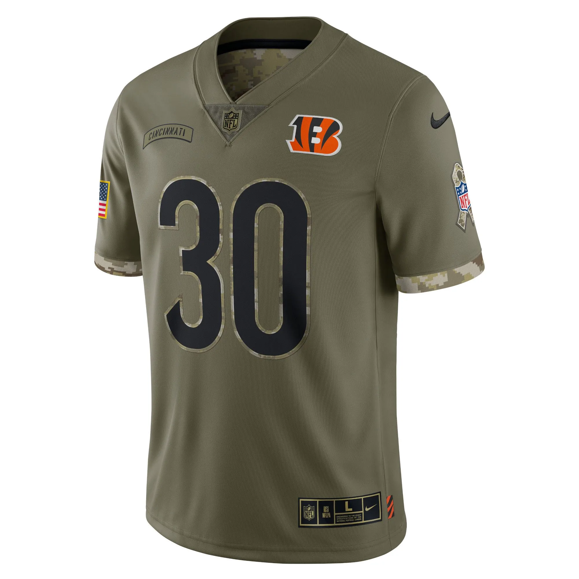 Jessie Bates III Cincinnati Bengals  2022 Salute To Service Limited Jersey - Olive