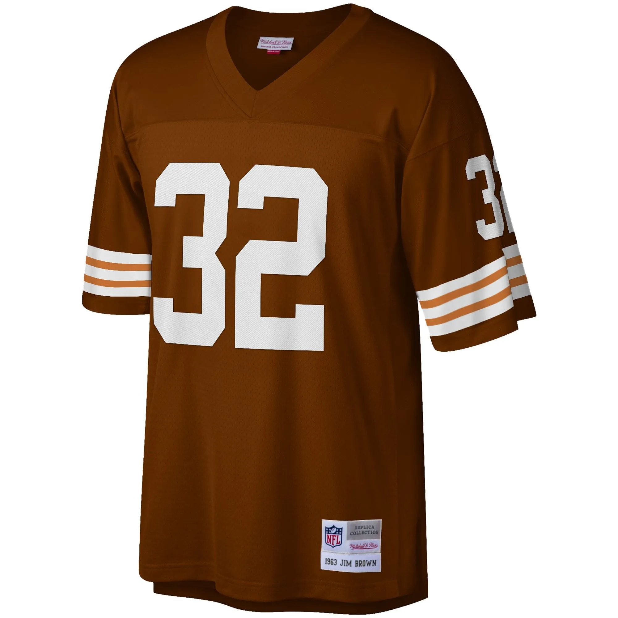 Jim Brown Cleveland Browns Mitchell & Ness Big & Tall 1963 Retired Player Replica Jersey - Brown