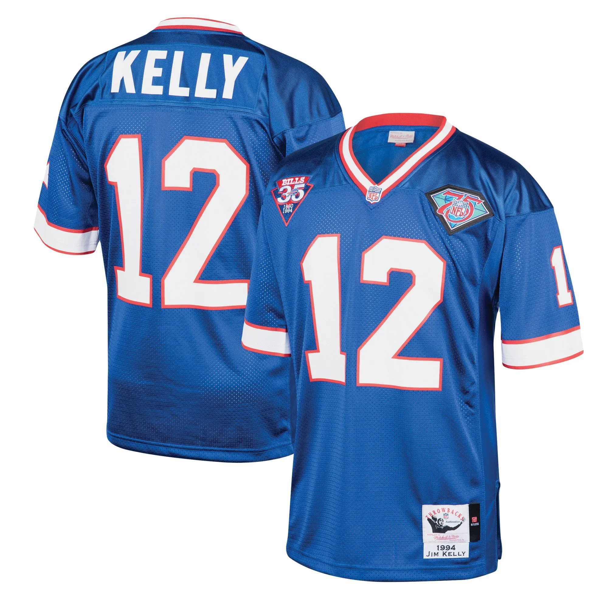 Jim Kelly Buffalo Bills 1994 Mitchell & Ness  Throwback Retired Player Jersey - Royal