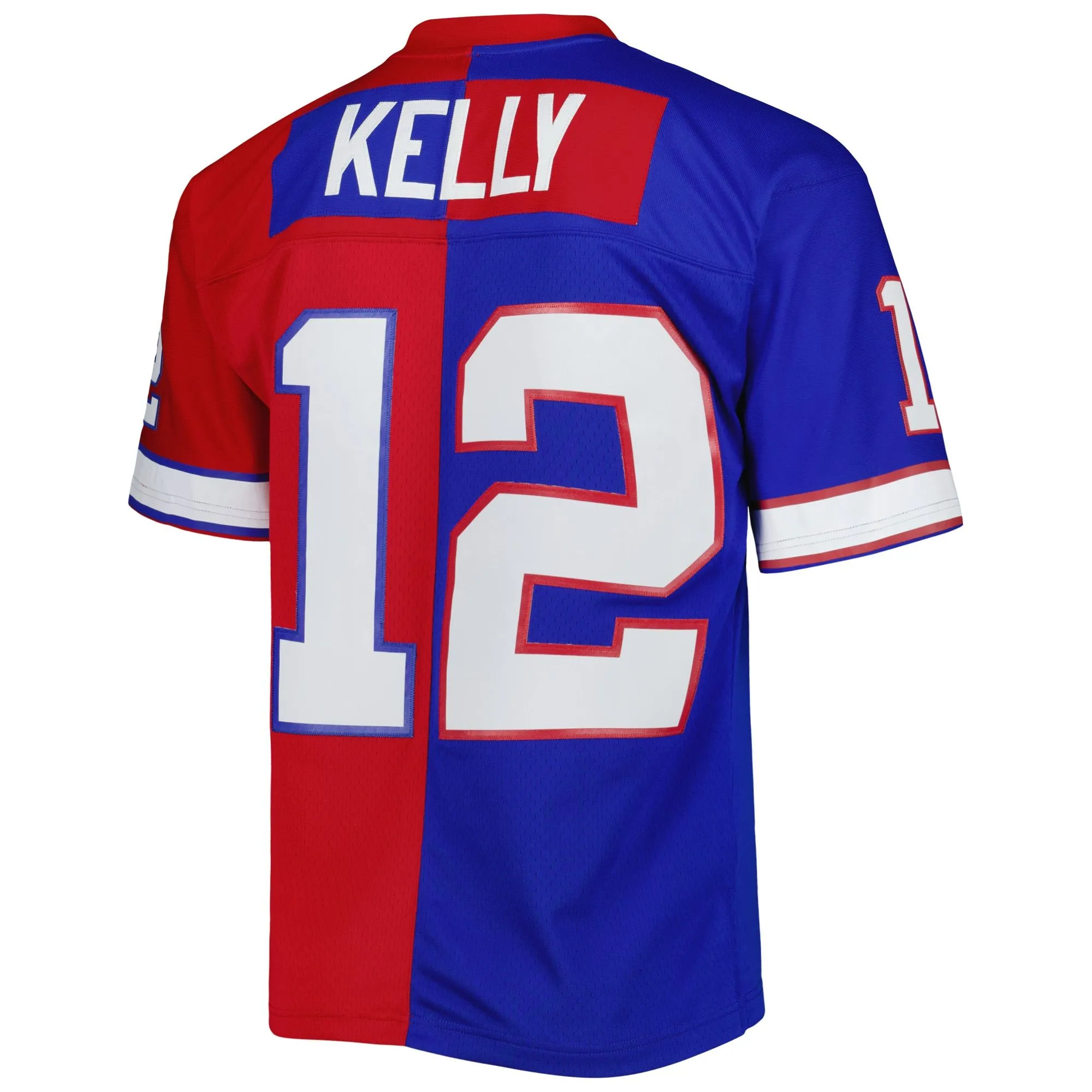 Jim Kelly Buffalo Bills Mitchell & Ness 1990 Split Legacy Replica Jersey - Royal/Red