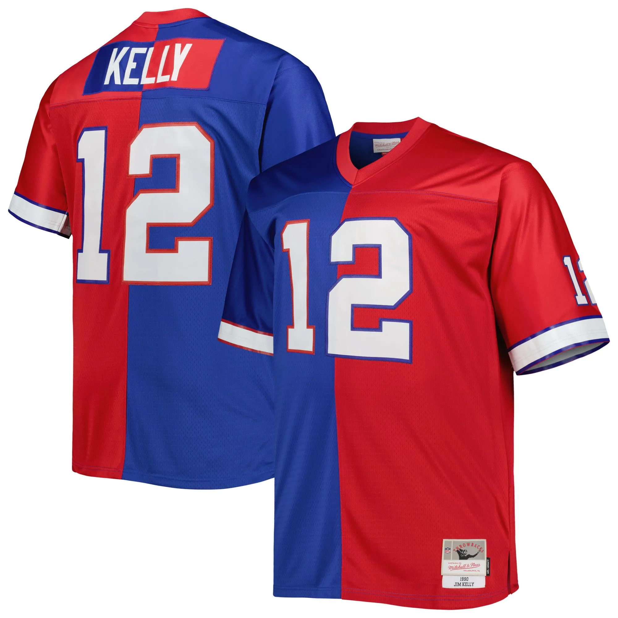 Jim Kelly Buffalo Bills Mitchell & Ness Big & Tall Split Legacy Retired Player Replica Jersey - Royal/Red