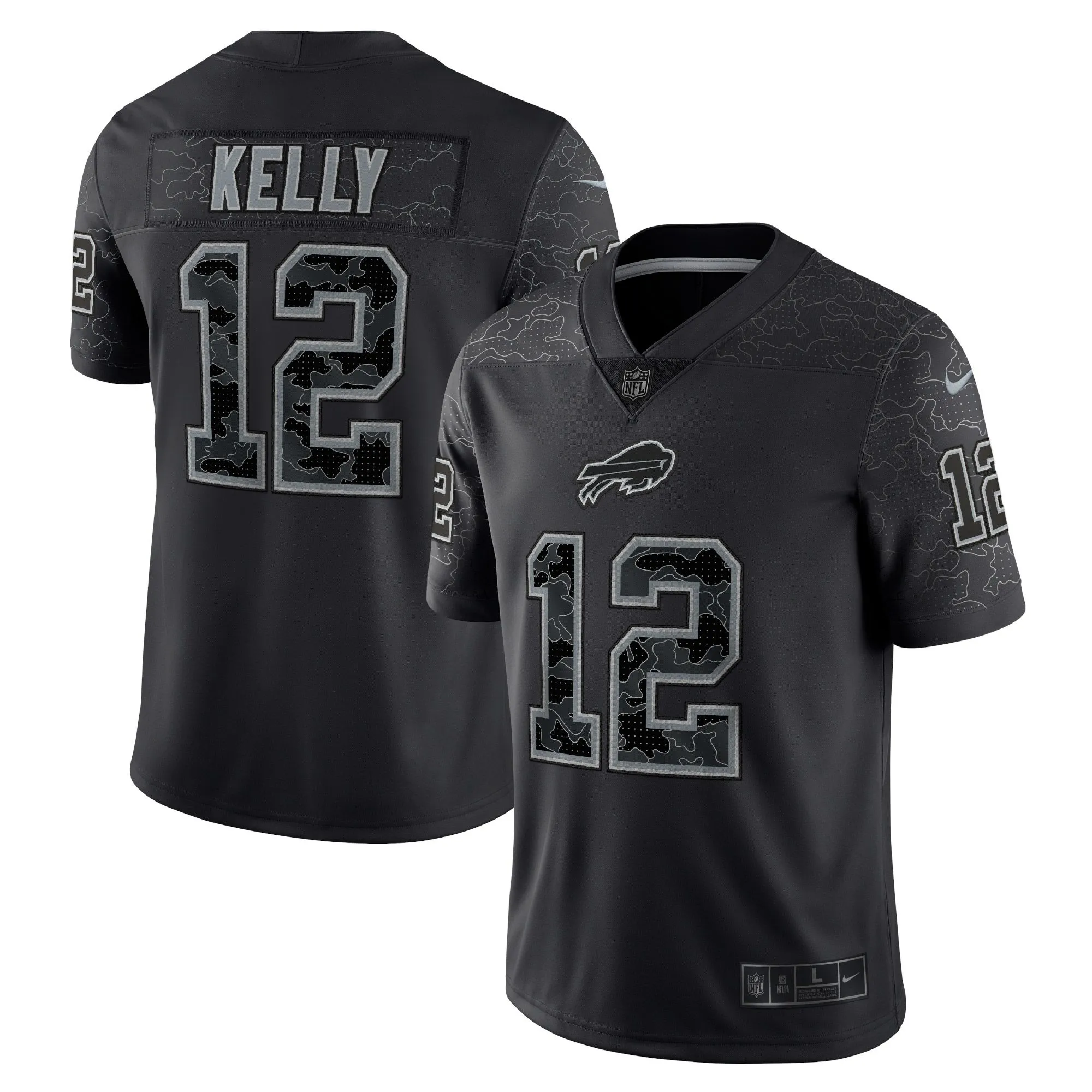 Jim Kelly Buffalo Bills  Retired Player RFLCTV Limited Jersey - Black