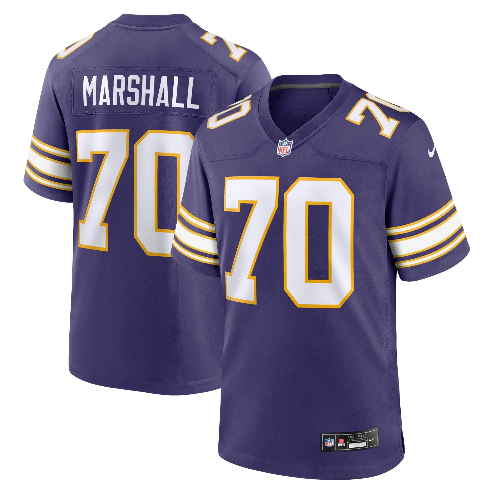 Jim Marshall Minnesota Vikings  Classic Retired Player Jersey - Purple