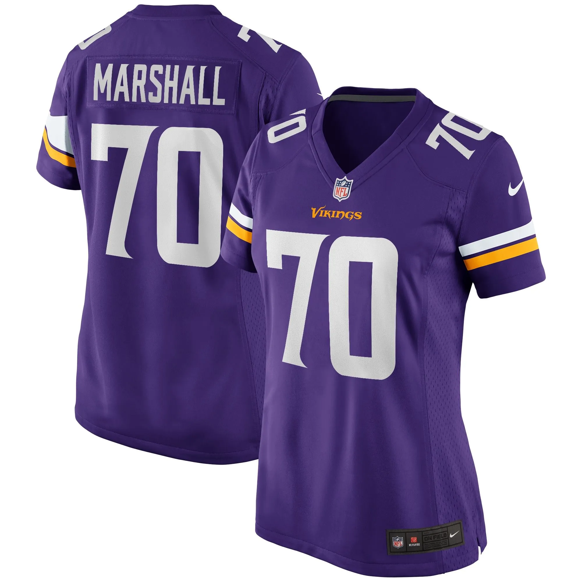 Jim Marshall Minnesota Vikings  Women's Game Retired Player Jersey - Purple