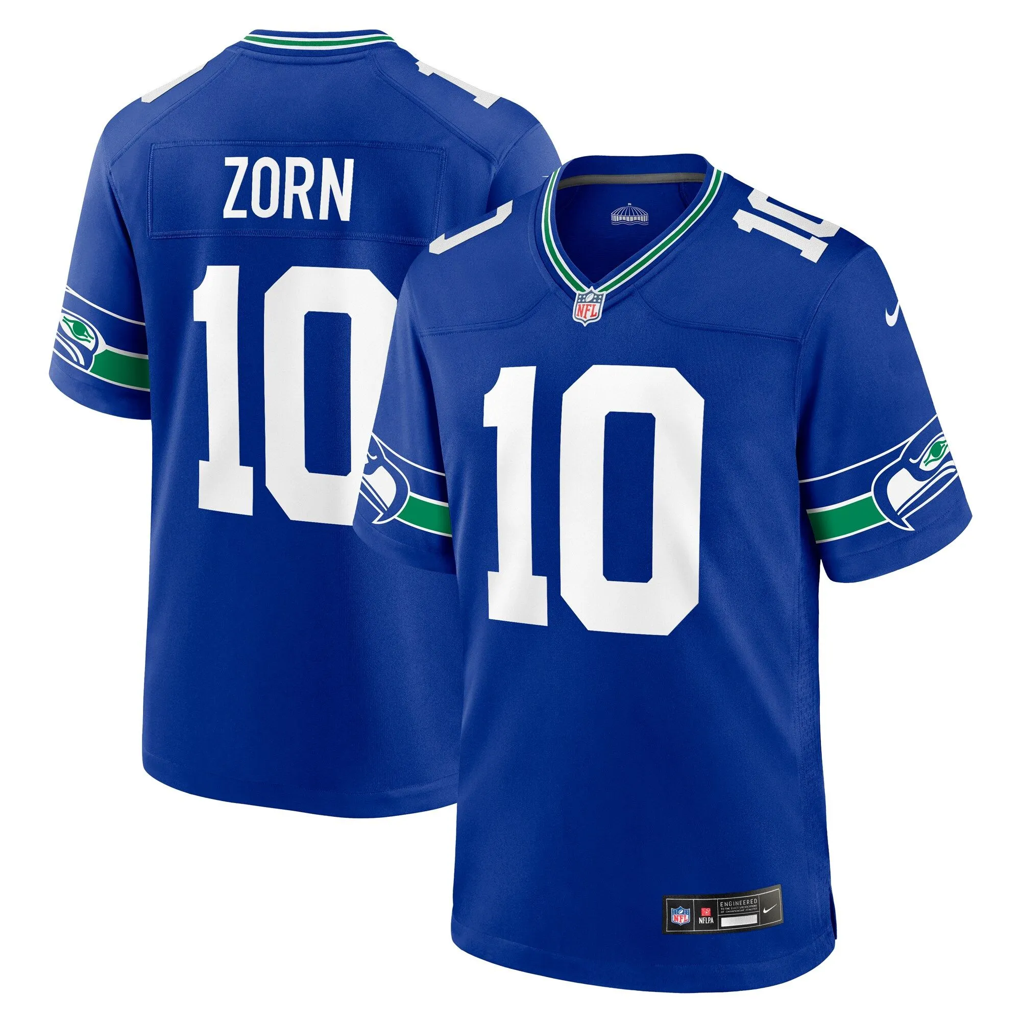 Jim Zorn Seattle Seahawks  Throwback Retired Player Game Jersey - Royal