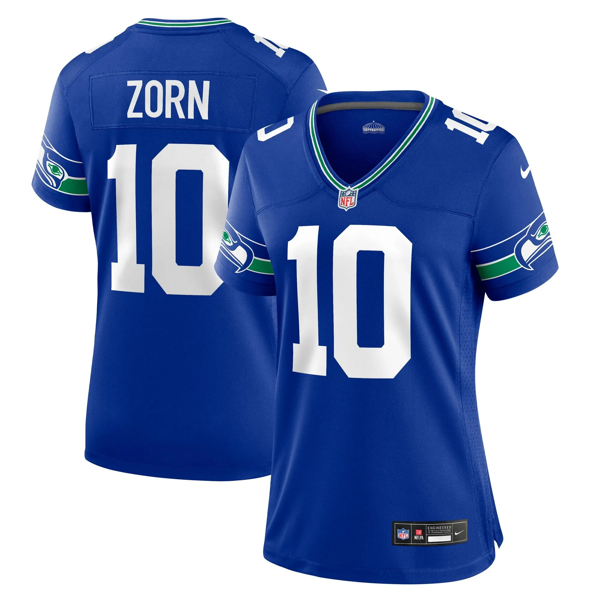 Jim Zorn Seattle Seahawks  Women's Throwback Retired Player Game Jersey - Royal