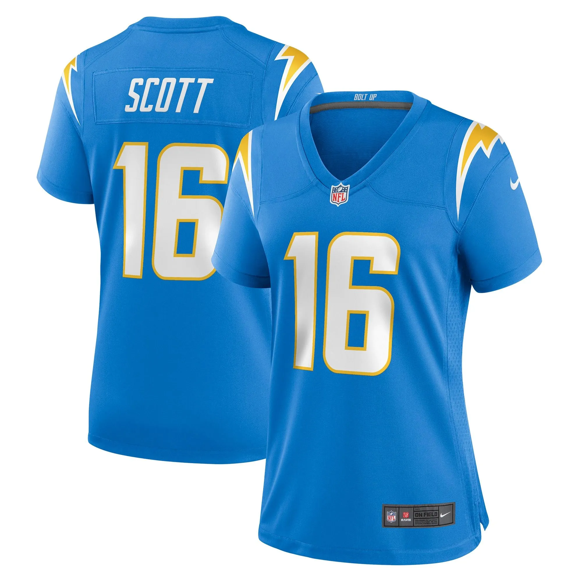 JK Scott Los Angeles Chargers  Women's Game Jersey - Powder Blue