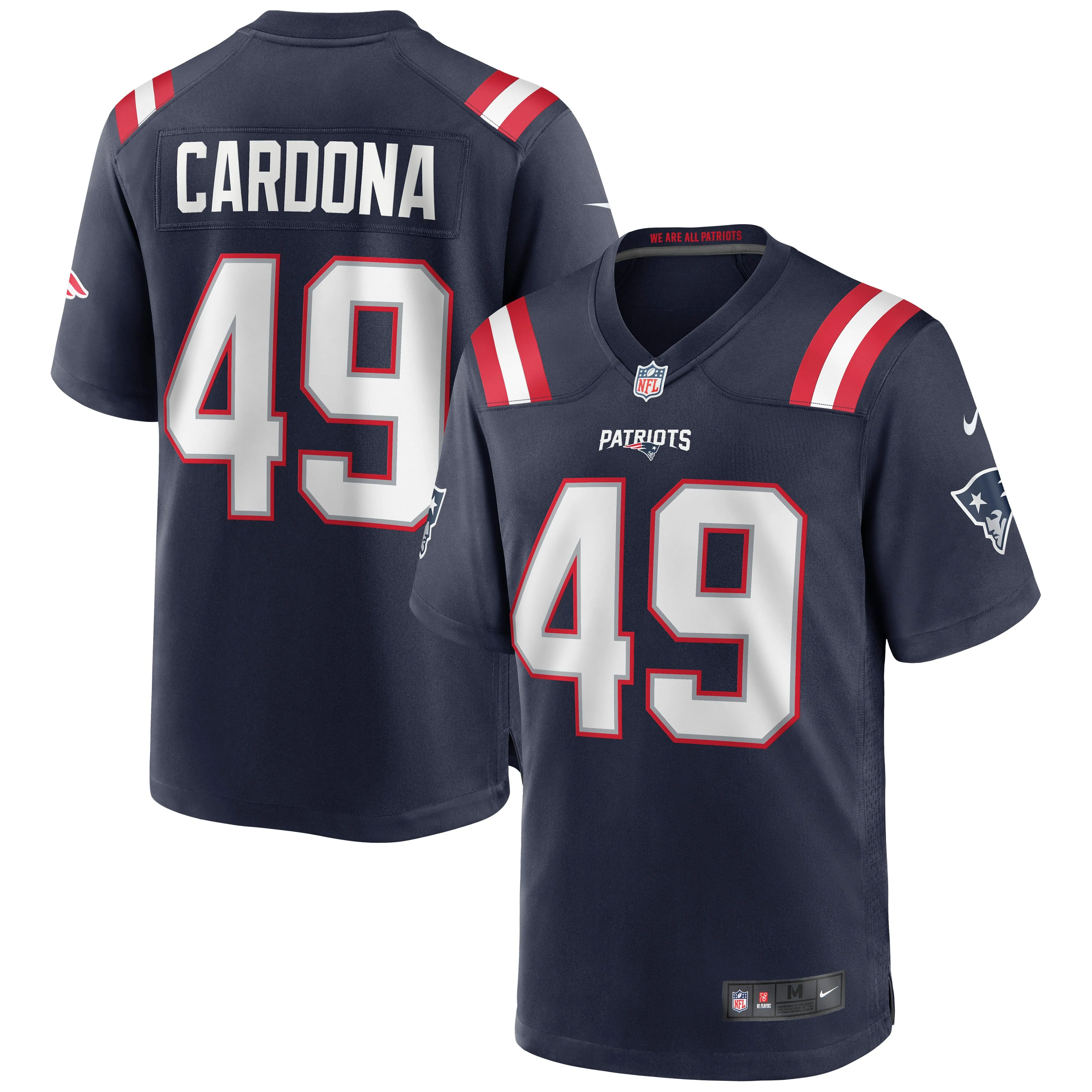 Joe Cardona New England Patriots  Game Jersey - Navy