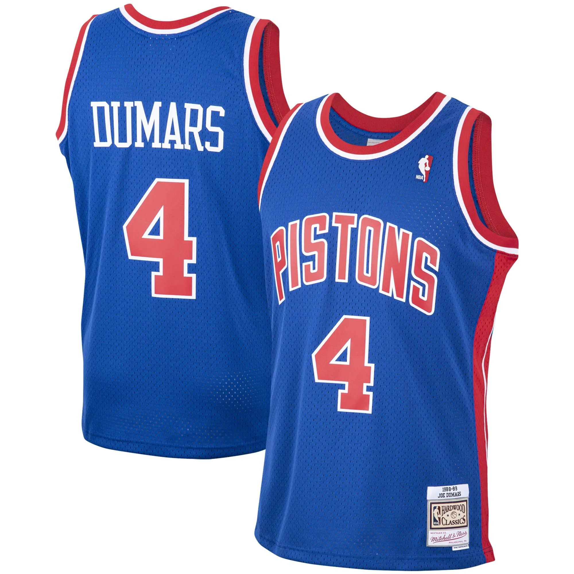 Joe Dumars Detroit Pistons Mitchell & Ness 1988/89 Hardwood Classics Swingman Jersey - Blue