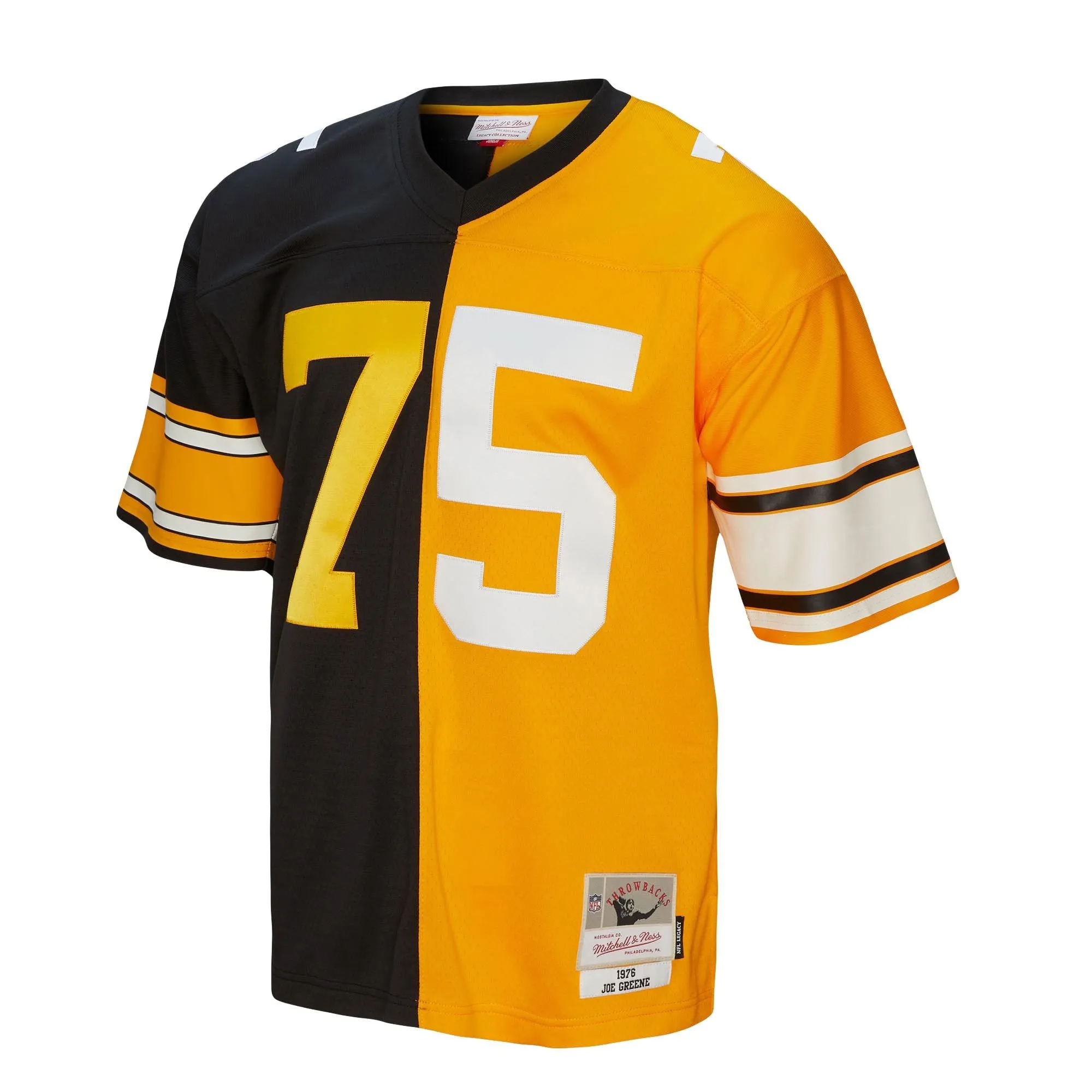 Joe Greene Pittsburgh Steelers Mitchell & Ness 1976 Split Legacy Replica Jersey - Black/Gold