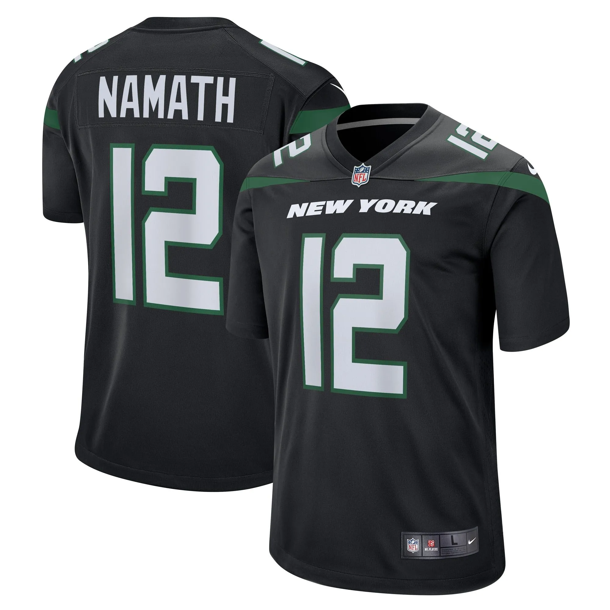 Joe Namath New York Jets  Retired Player Jersey - Black