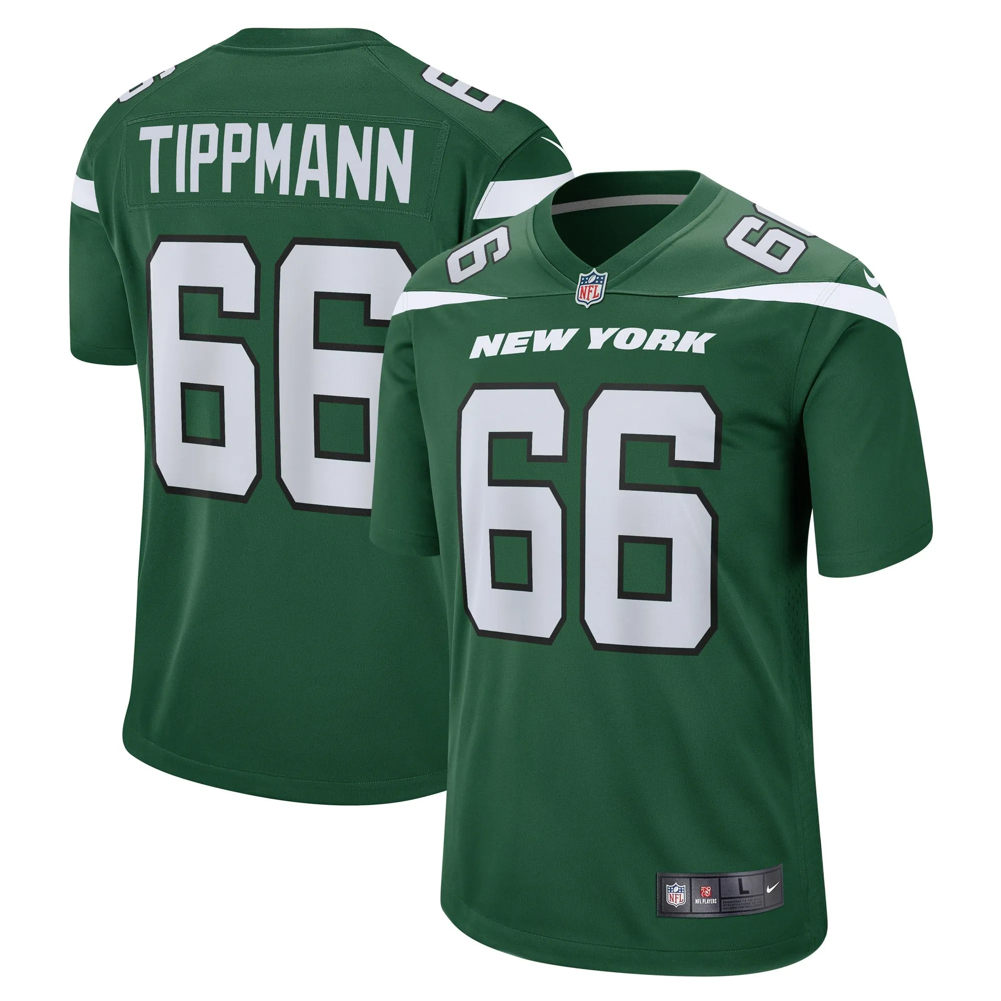 Joe Tippmann New York Jets   Game Jersey - Gotham Green