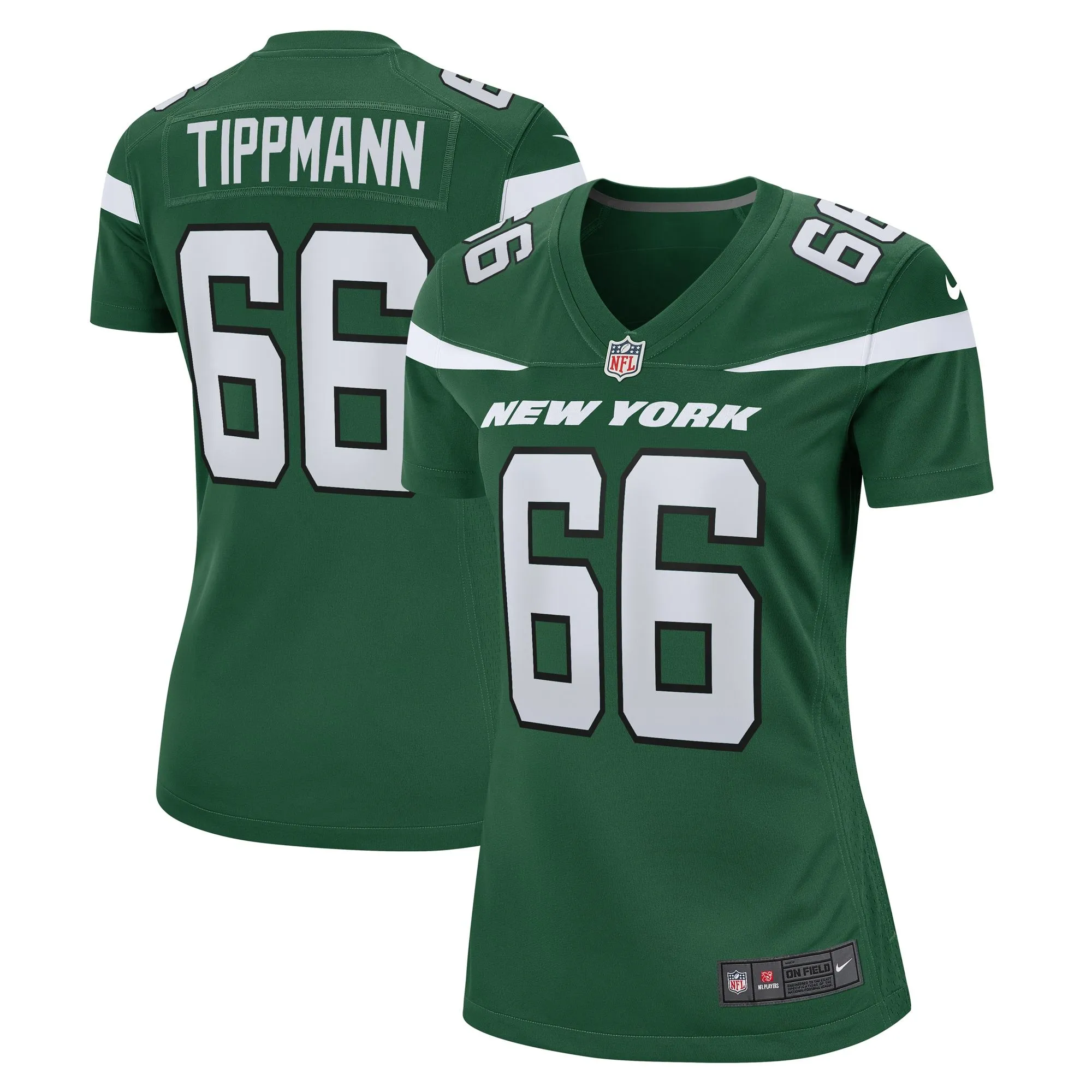 Joe Tippmann New York Jets  Women's  Game Jersey - Gotham Green