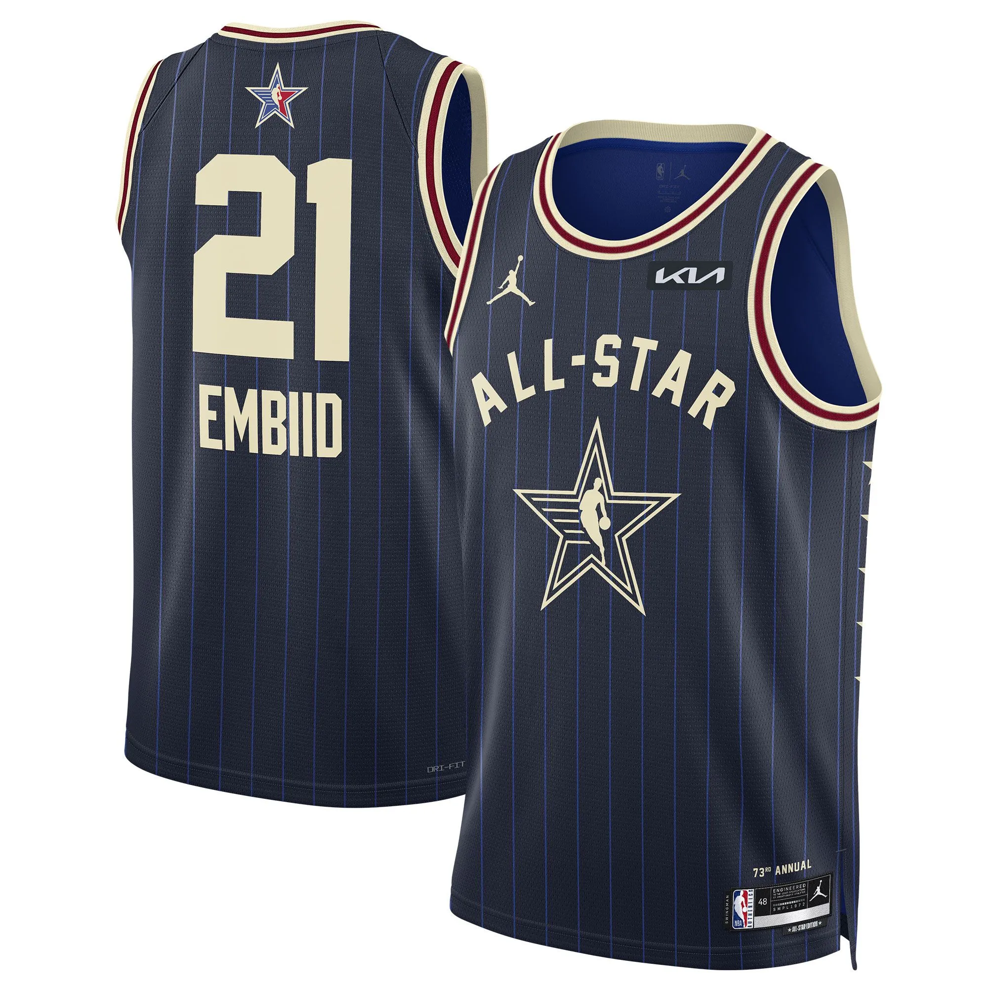 Joel Embiid Jordan Brand Unisex 2024 NBA All-Star Game Swingman Jersey - Navy