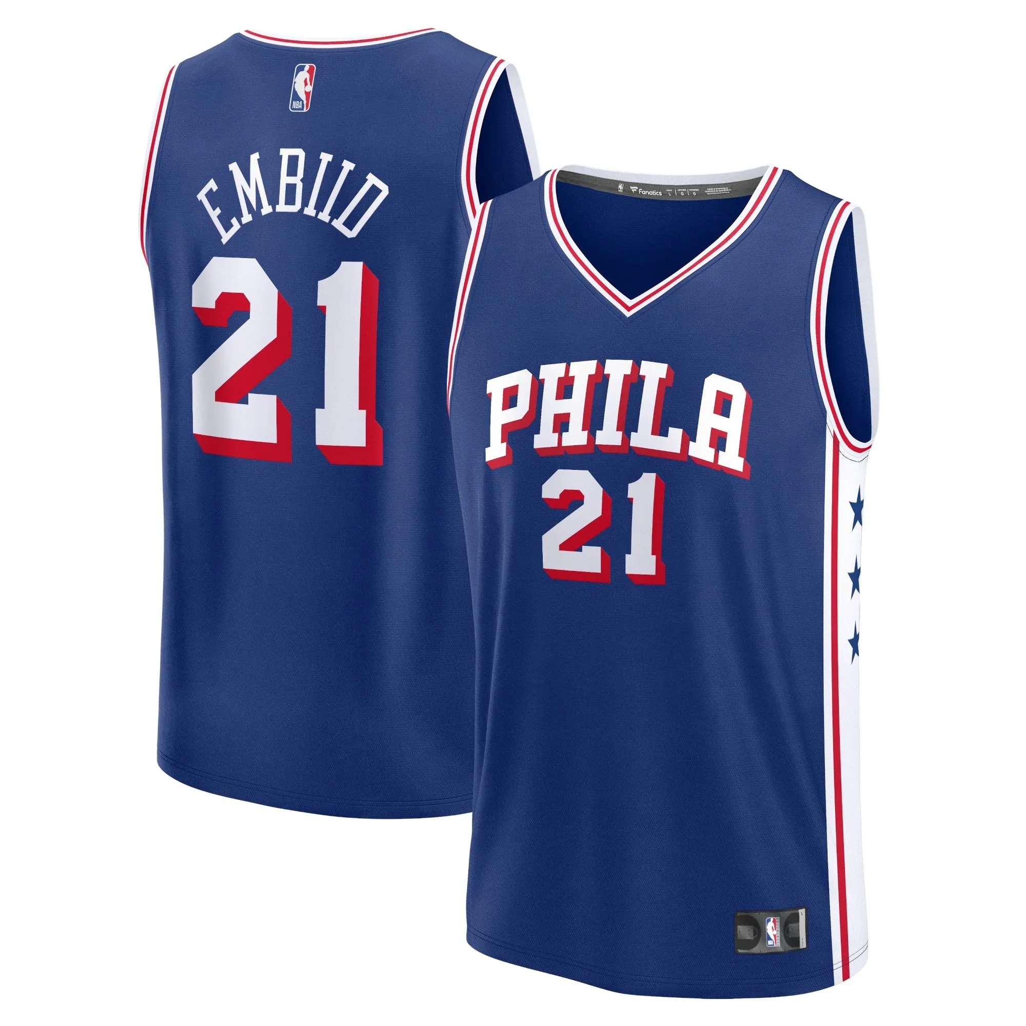 Joel Embiid Philadelphia 76ers Fanatics Branded Fast Break Replica Jersey - Icon Edition - Royal