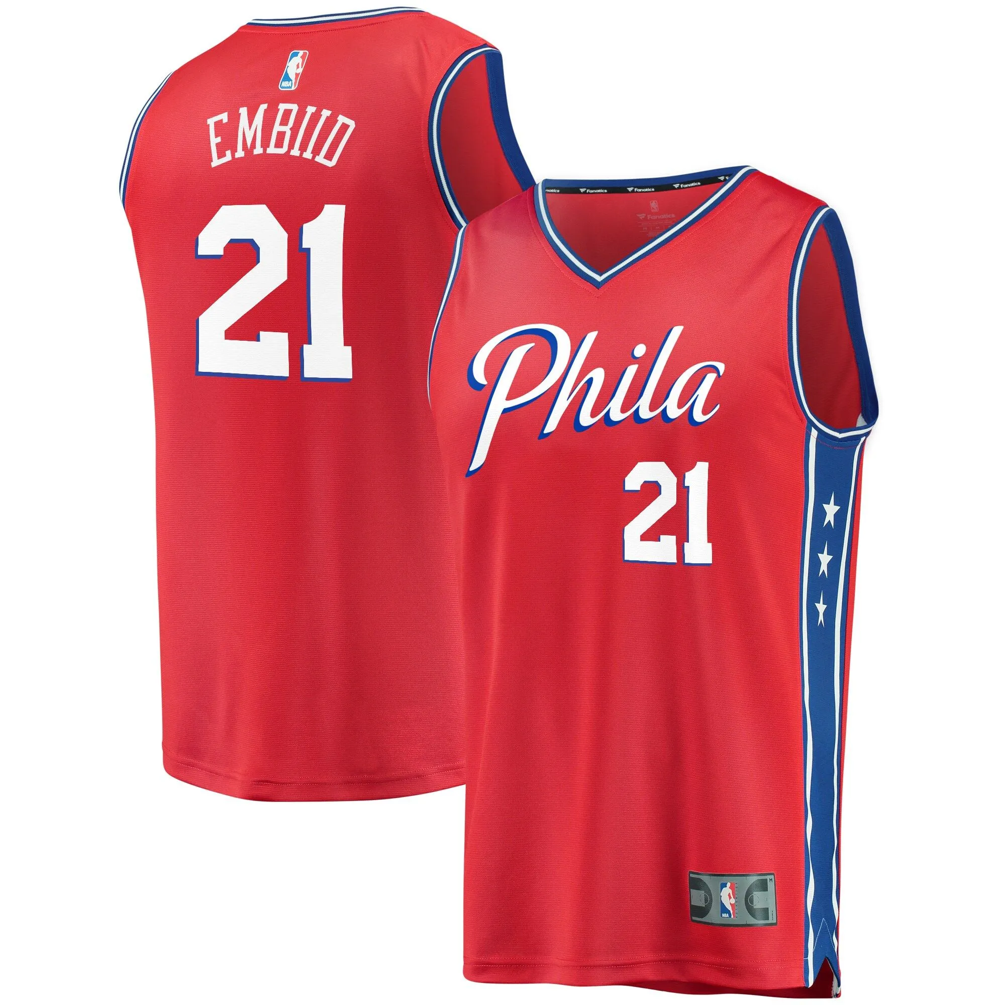 Joel Embiid Philadelphia 76ers Fanatics Branded Fast Break Replica Jersey - Statement Edition - Red