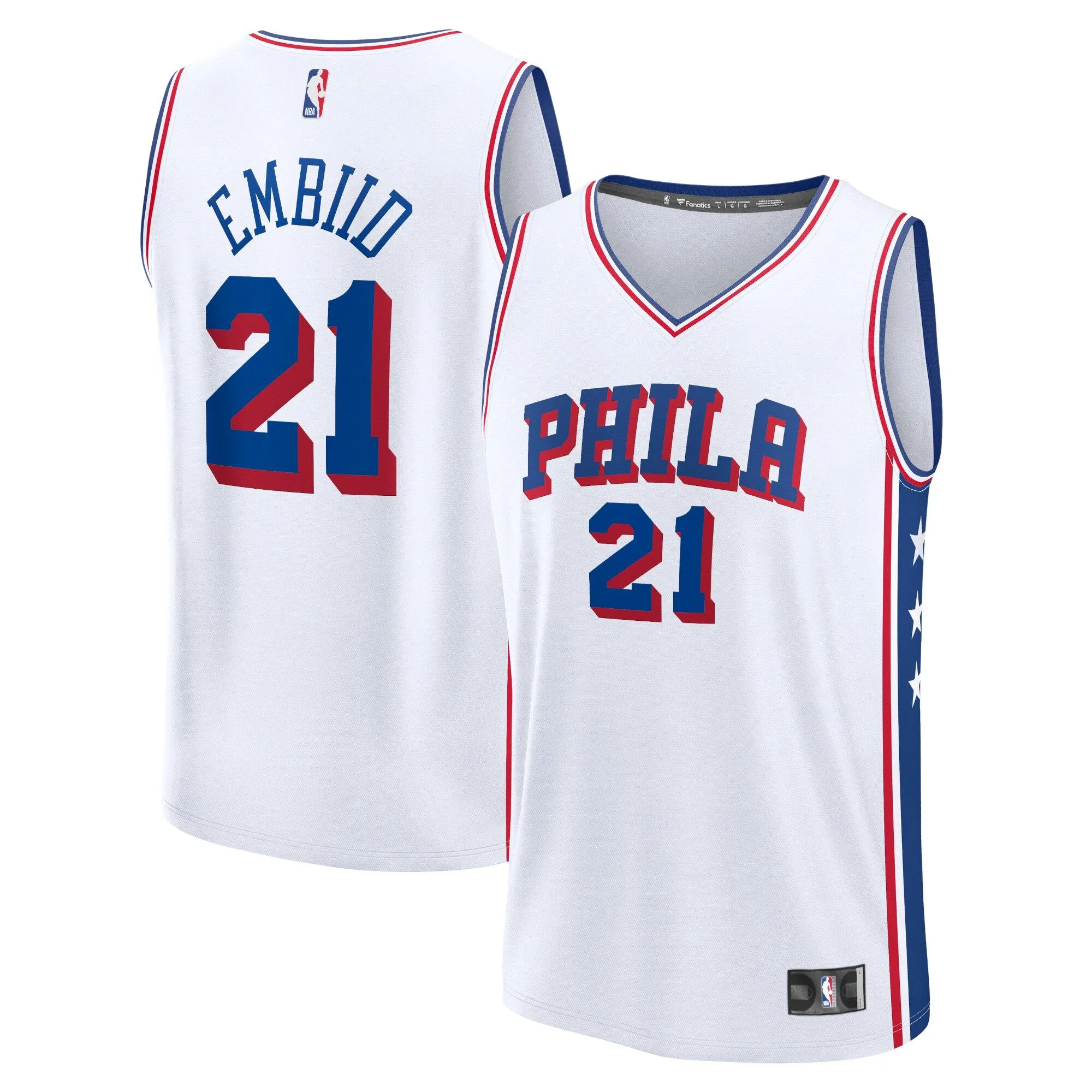 Joel Embiid Philadelphia 76ers Fanatics Branded Fast Break Replica Player Jersey - Association Edition - White