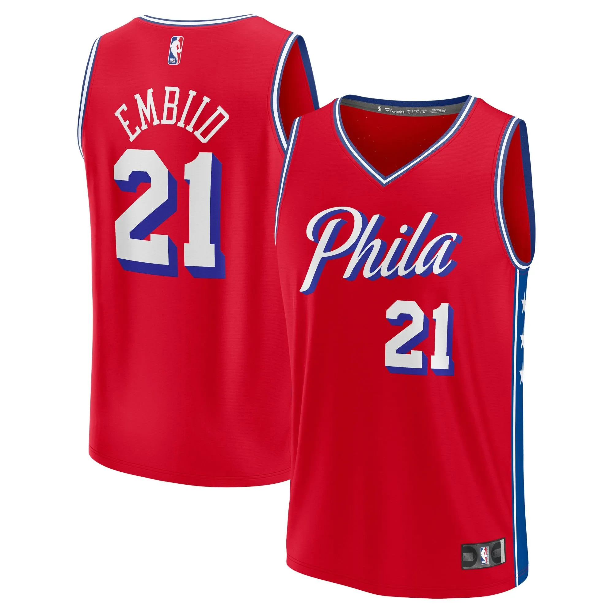 Joel Embiid Philadelphia 76ers Fanatics Branded Fast Break Replica Player Jersey - Statement Edition - Red