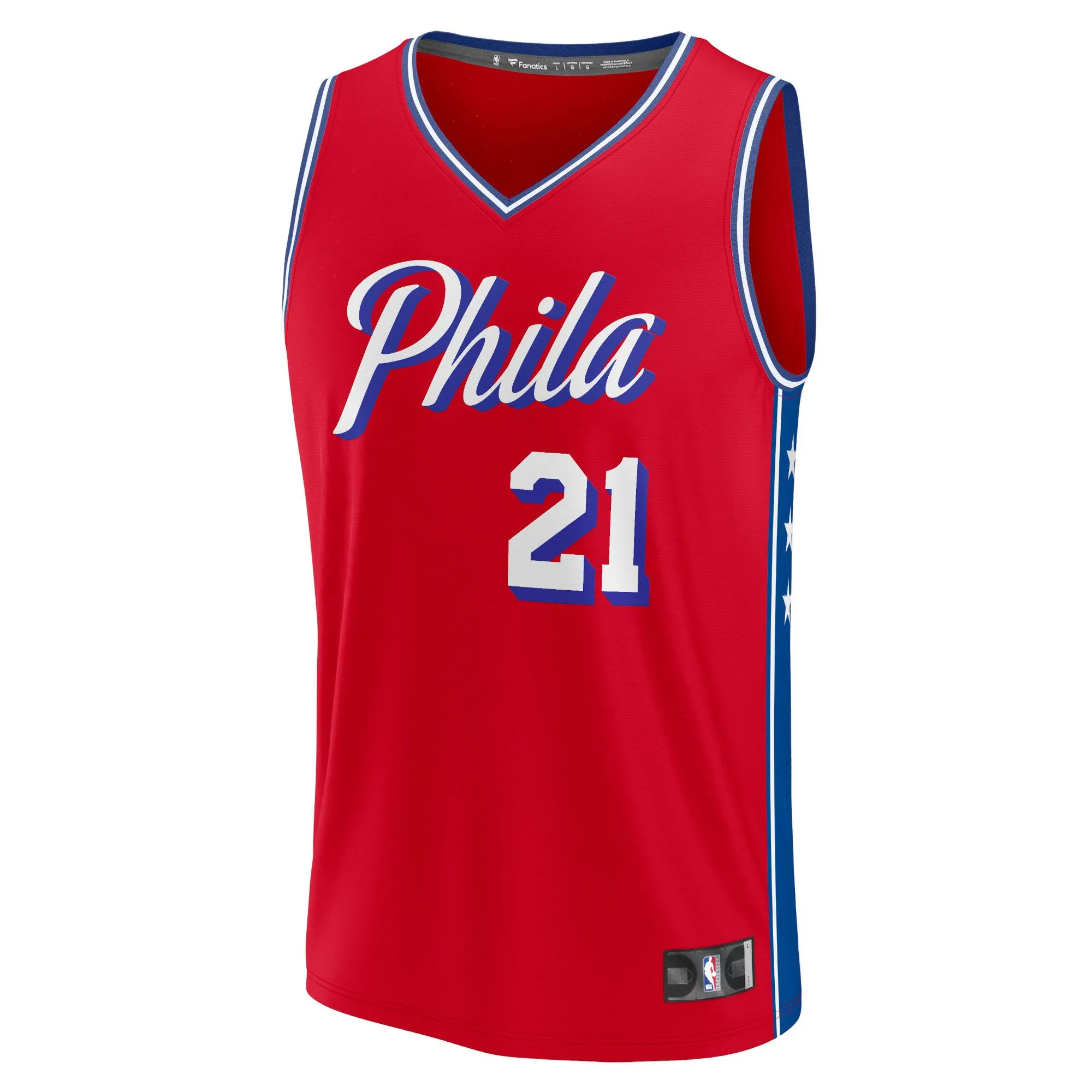 Joel Embiid Philadelphia 76ers Fanatics Branded Fast Break Replica Player Jersey - Statement Edition - Red