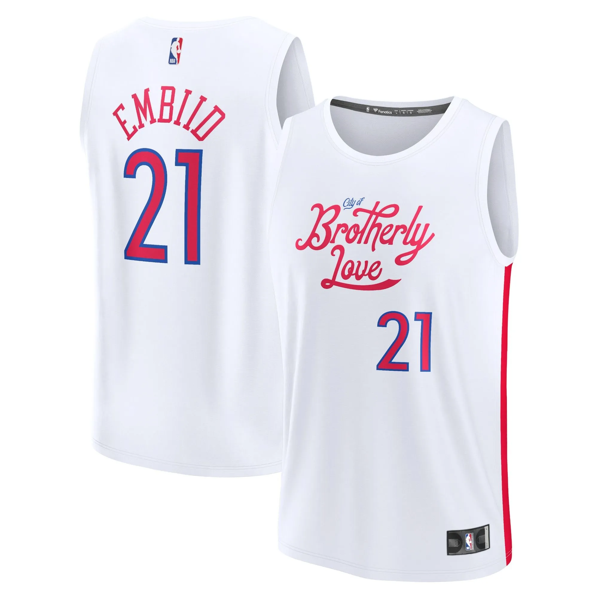 Joel Embiid Philadelphia 76ers Fanatics Branded Fastbreak Jersey - City Edition - White