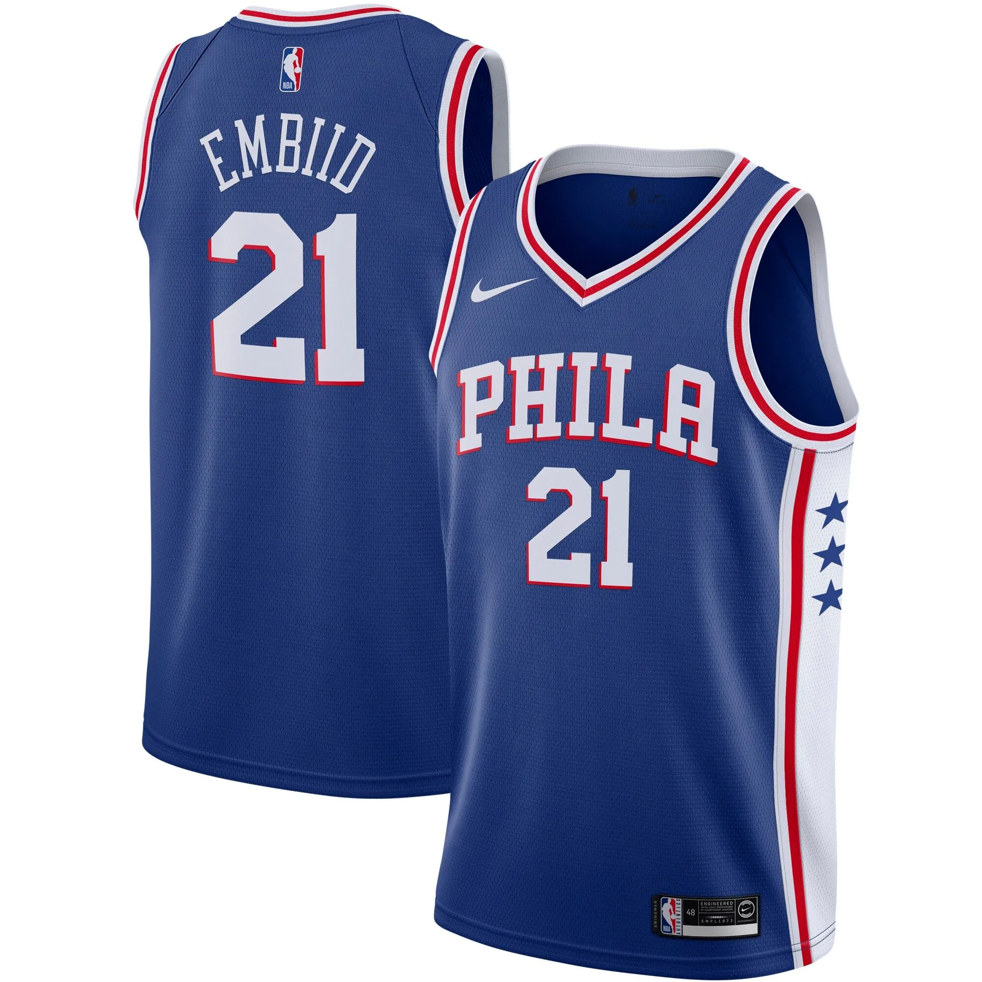 Joel Embiid Philadelphia 76ers  2019/2020 Swingman Jersey - Icon Edition - Royal