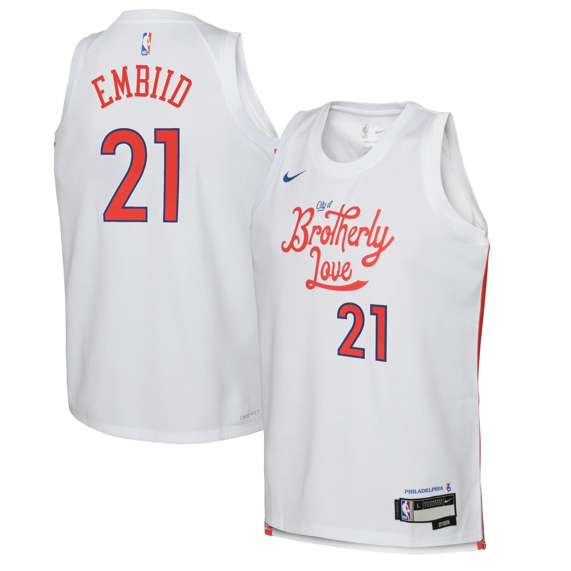 Joel Embiid Philadelphia 76ers  Youth 2022/23 Swingman Jersey - City Edition - White